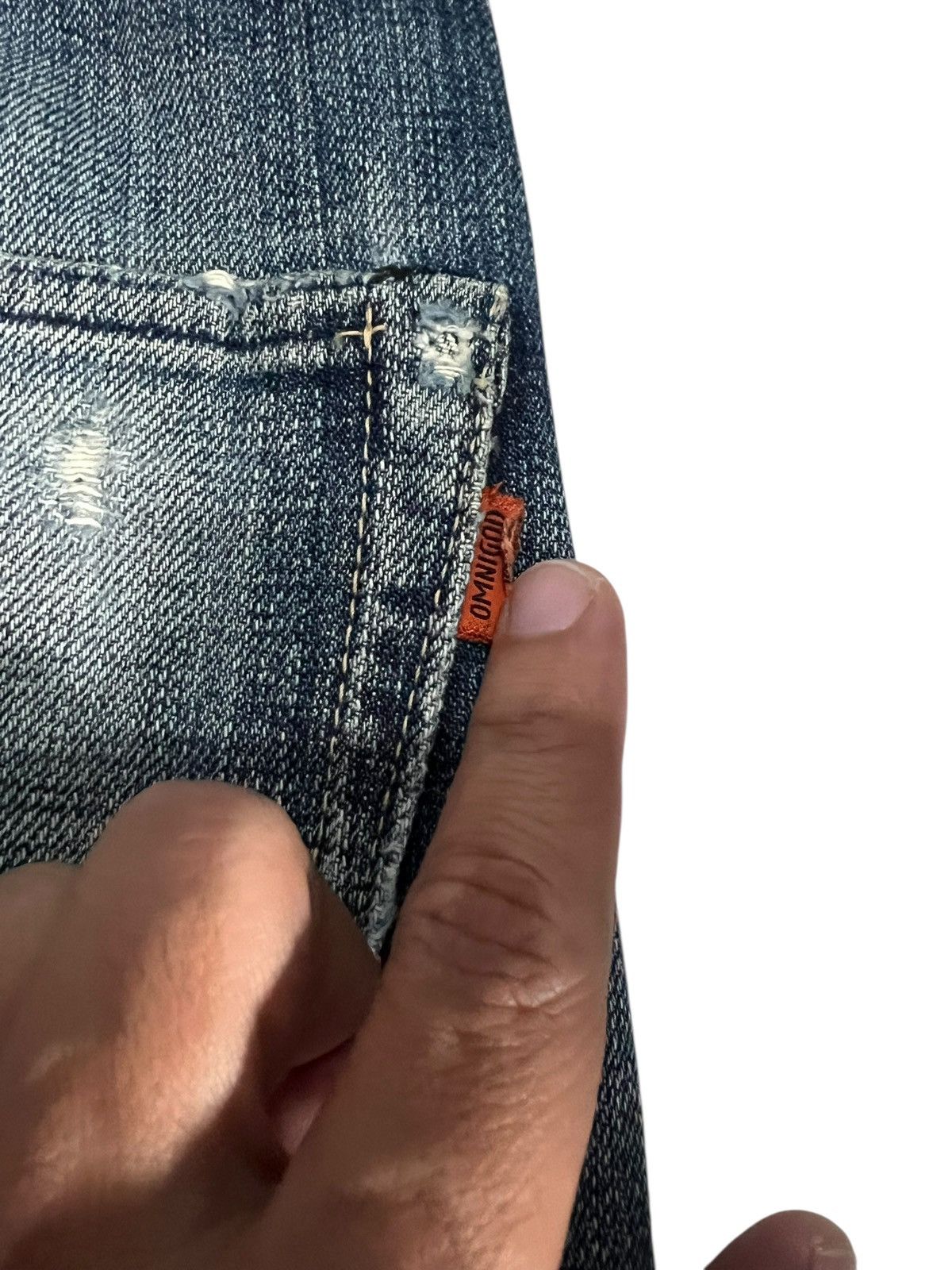 OMNIGOD Vintage Selvedge Omnigod Distress Faded Jean Size US 29 - 17 Thumbnail