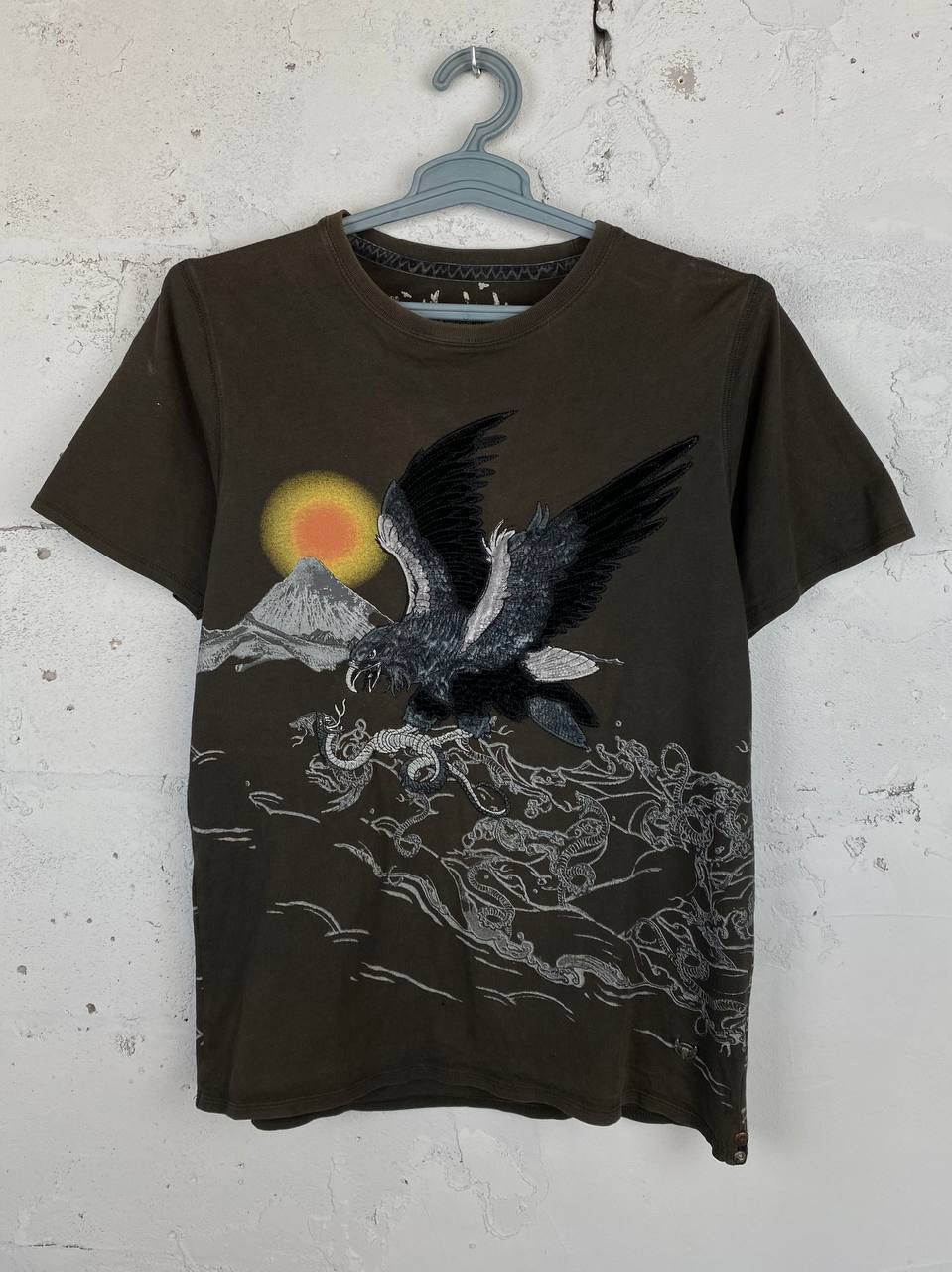Japanese Brand × Ringspun Vintage y2k Ringspun Punk Japan Eagle Embroidery tshirt Size US XL / EU 56 / 4 - 1 Thumbnail