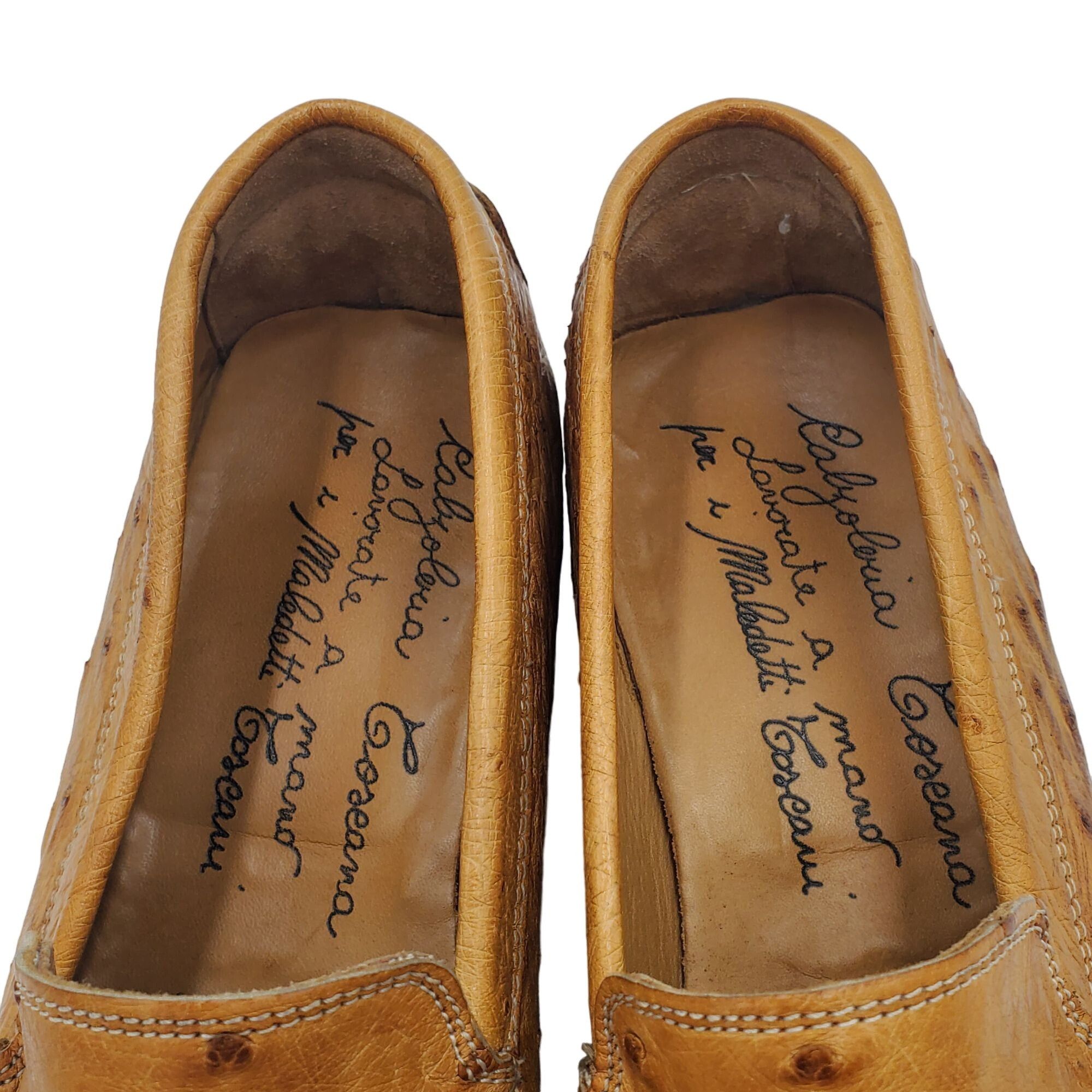 Other Italy Calzoleria Toscana Mens size 6.5 Brown Ostrich Leather Size US 6.5 / EU 39-40 - 7 Thumbnail