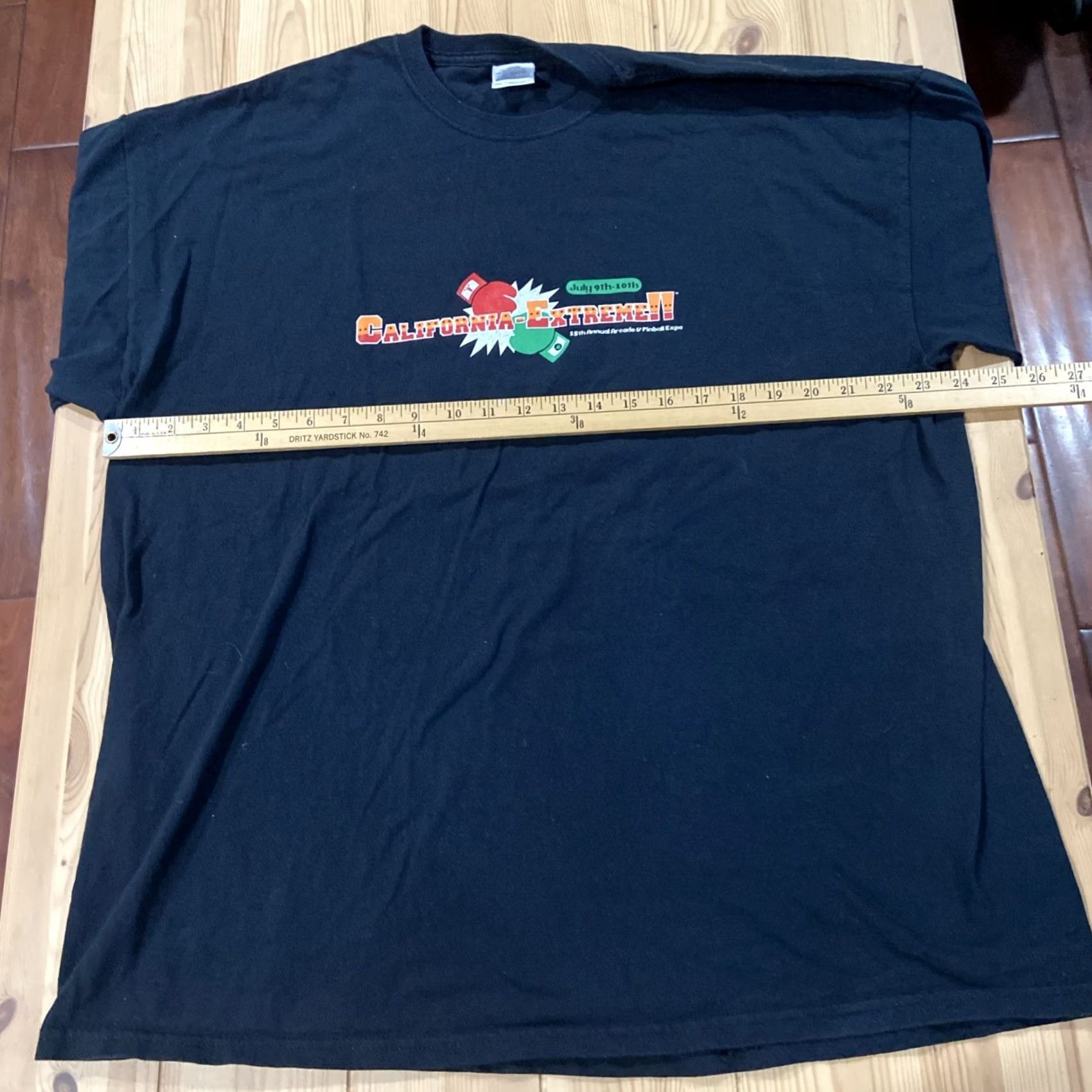 Gildan 2011 California Extreme Arcade and Pinball Show T-Shirt Men 2XL Black Gildan Short Sleeve Crew Neck Cotton Graphic Print Pinball and Video Theme Mens Size US XXL / EU 58 / 5 - 6 Thumbnail