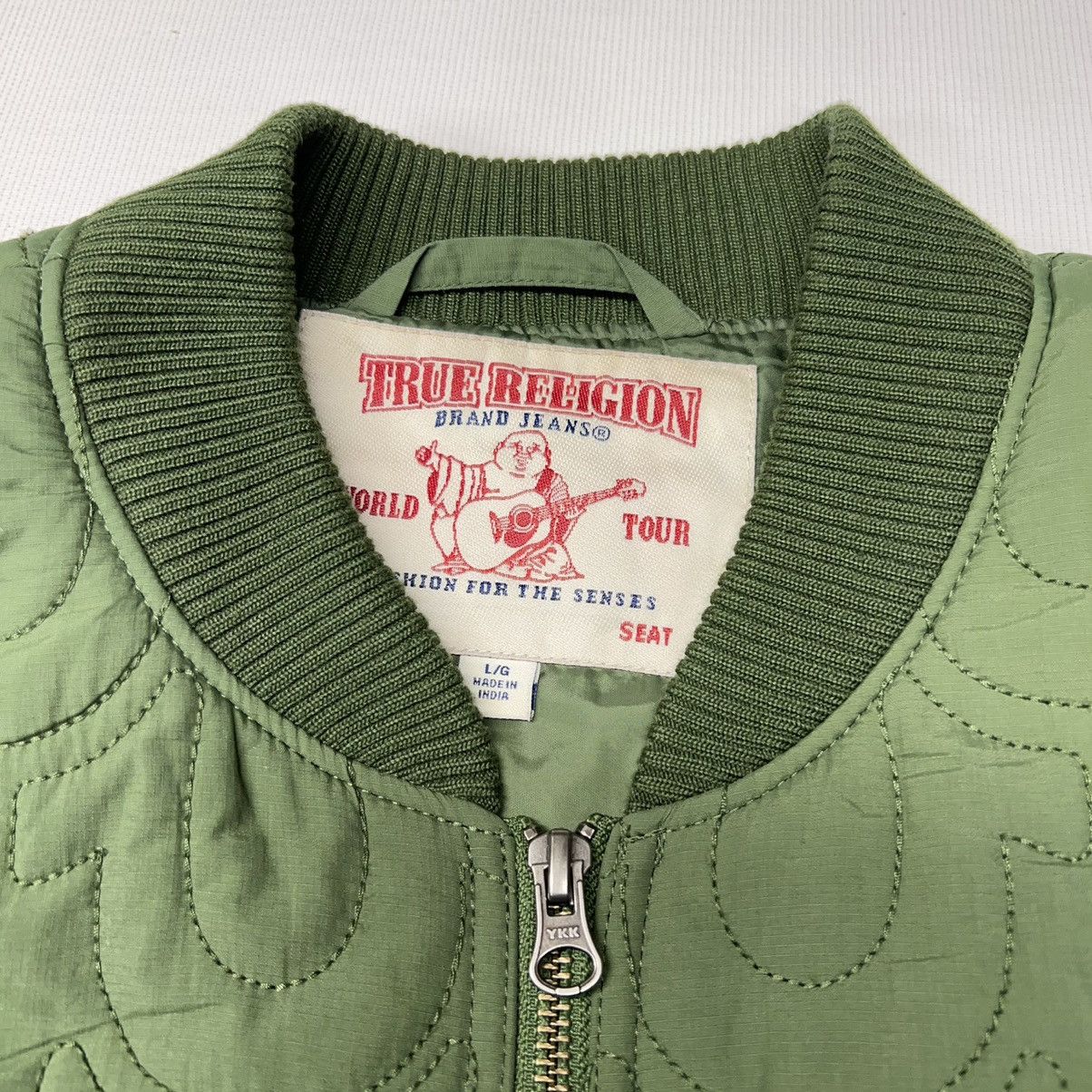 True Religion True Religion Jacket Green Light Bomber Stitch Repeat Logo Size US L / EU 52-54 / 3 - 7 Thumbnail