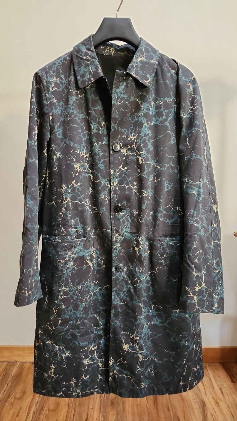 Reversible Marbled Print Jacket with Eye Motif