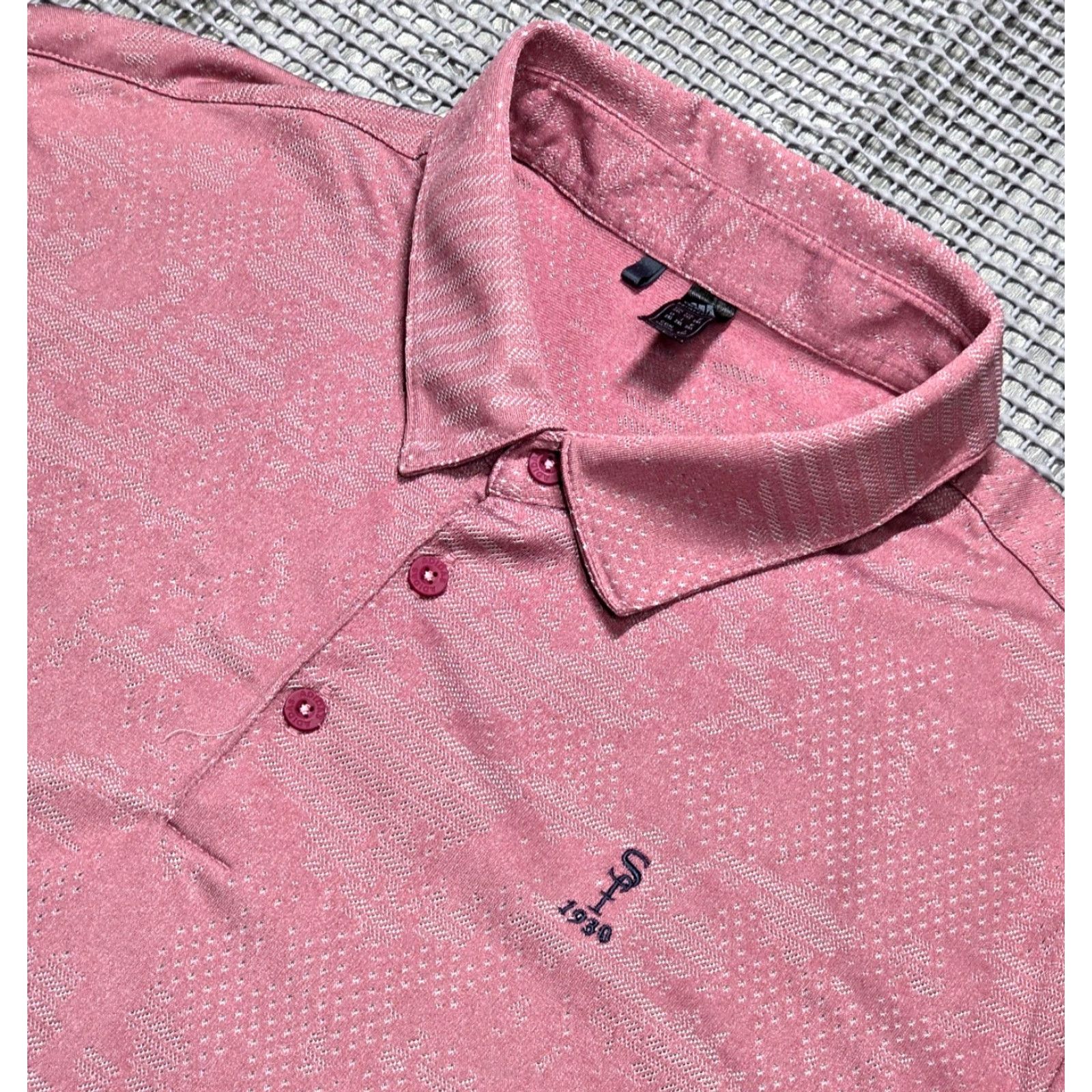 Adidas Adidas Golf Polo Shirt Textured Jacquard Mens 2XL Short Sleeve Pink Camouflage Cap Size US XXL / EU 58 / 5 - 4 Thumbnail