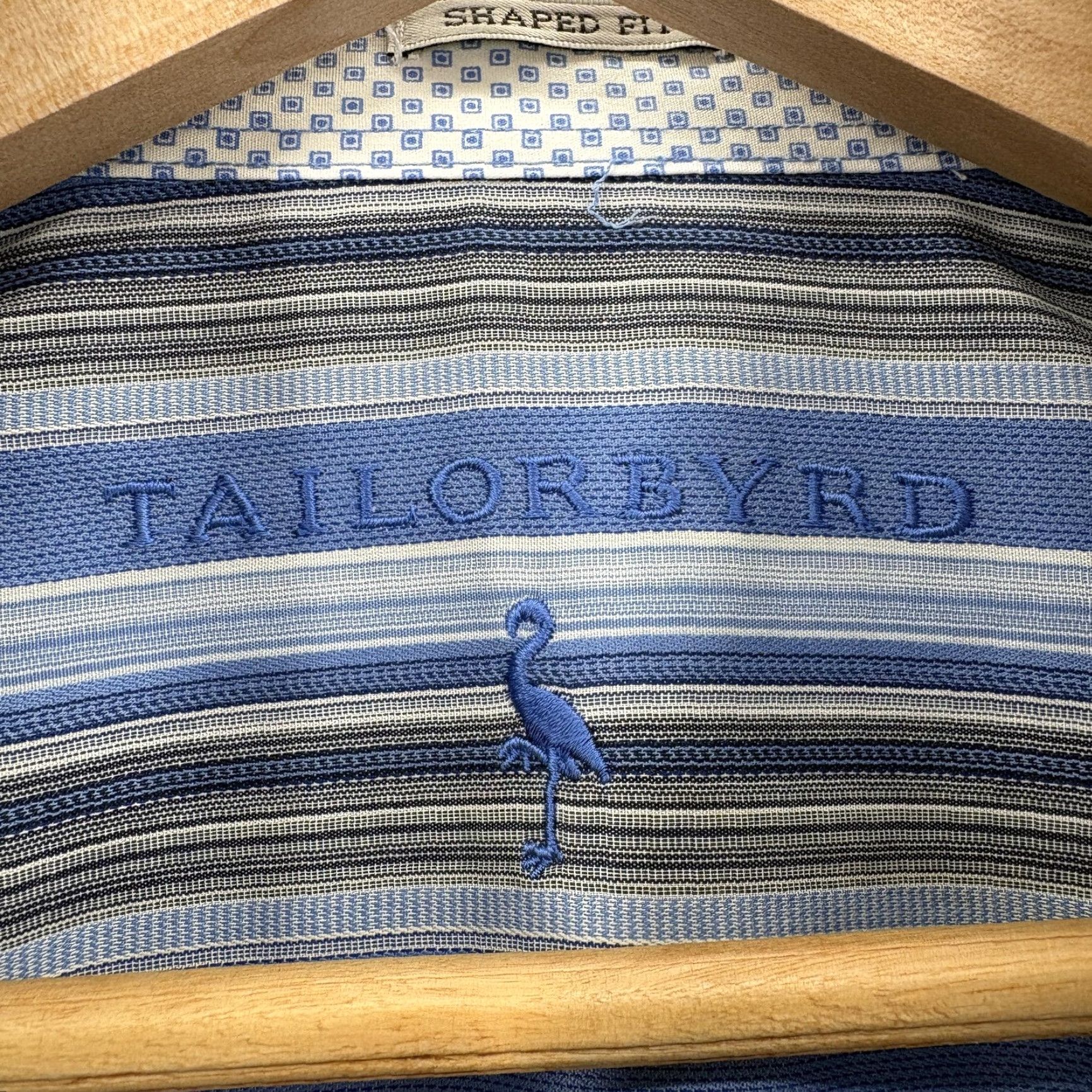 Tailorbyrd TailorByrd Dress Shirt Mens XL Blue Stripe Slim Long Sleeve Business NWOT Size 46R - 5 Thumbnail