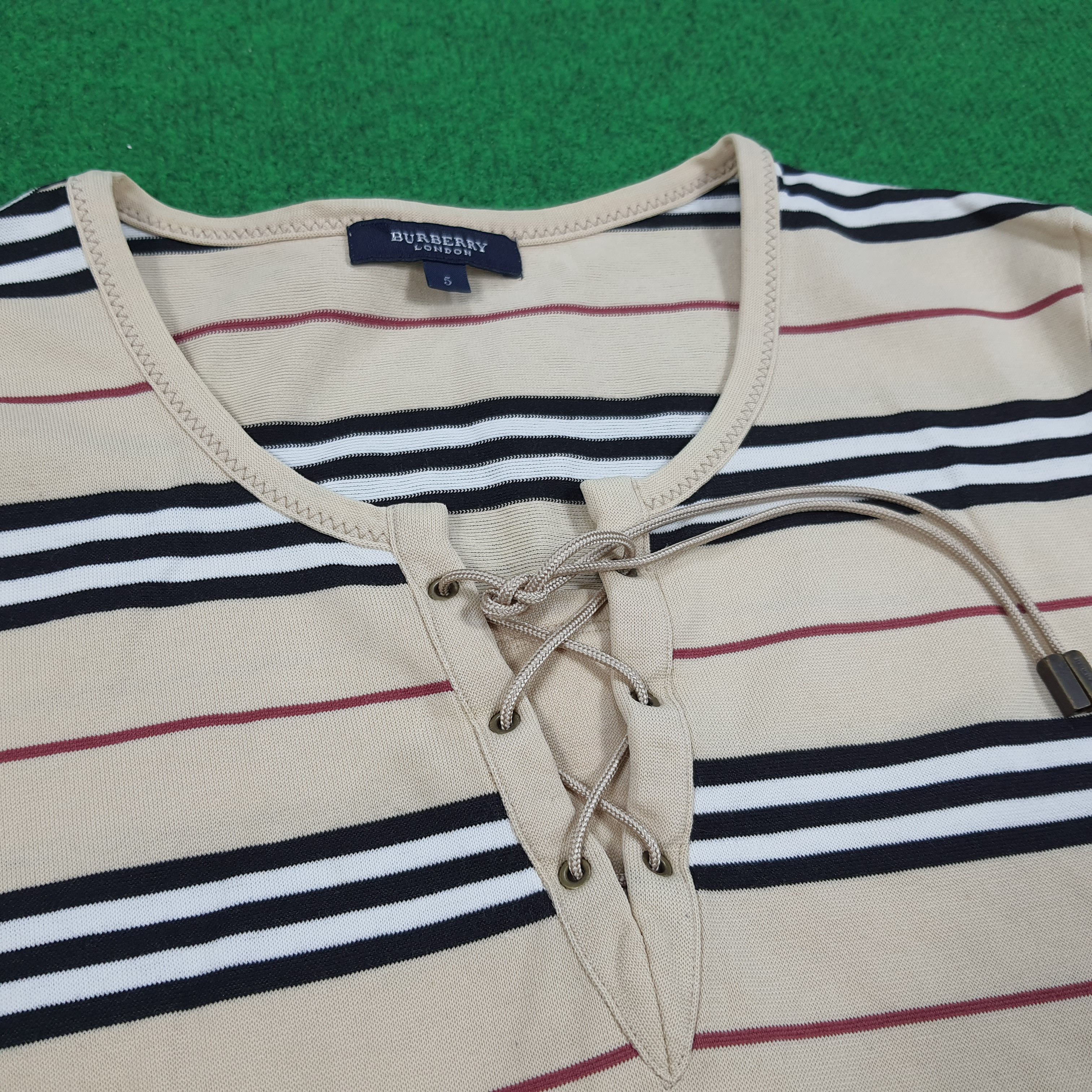 Burberry × Vintage Vintage Burberry London Striped Tshirt Size M / US 6-8 / IT 42-44 - 4 Thumbnail
