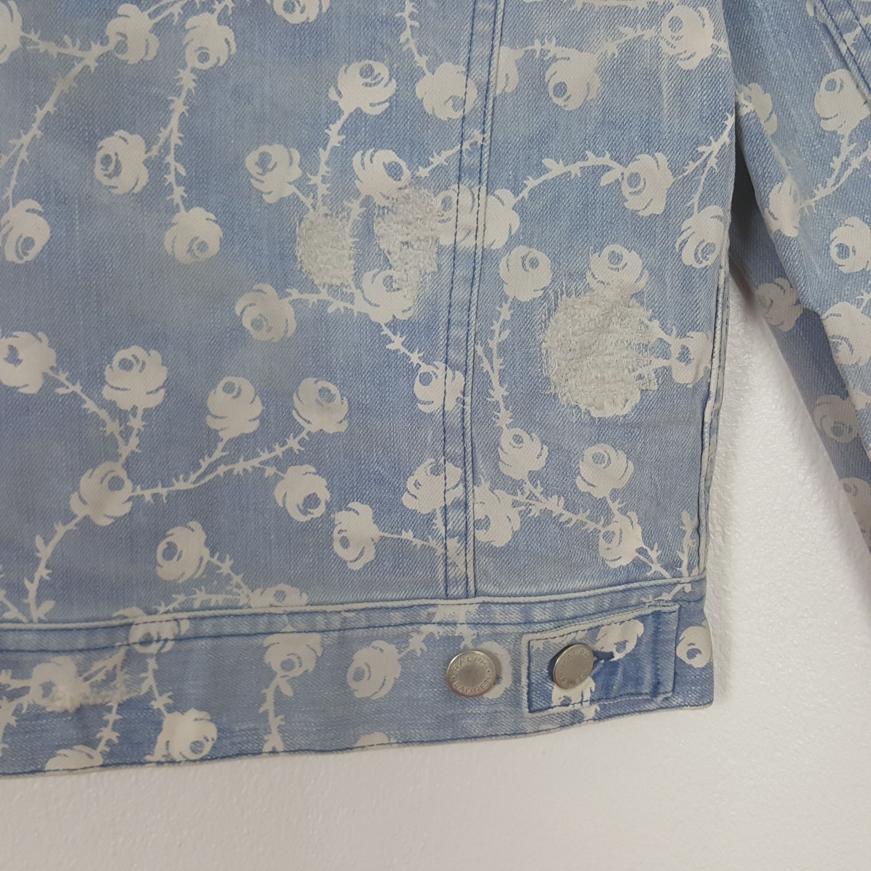 Ralph Lauren Vintage Ralph Lauren Flowers Denim Jacket Size XXS / US 00 / IT 34 - 4 Thumbnail