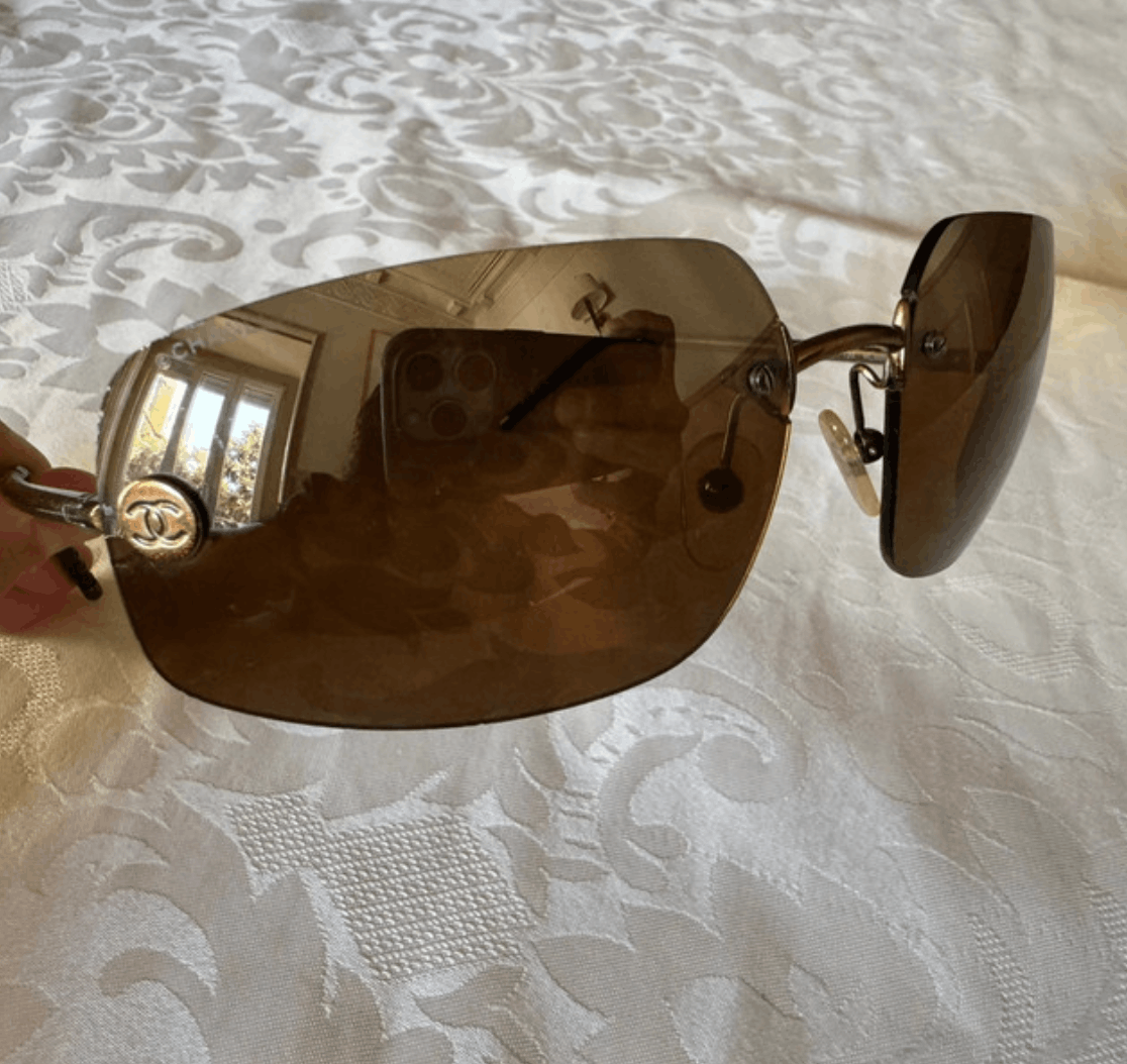 Chanel CHANEL Sunglasses Rimless Rhinestone 4017 Vintage Size ONE SIZE - 3 Thumbnail