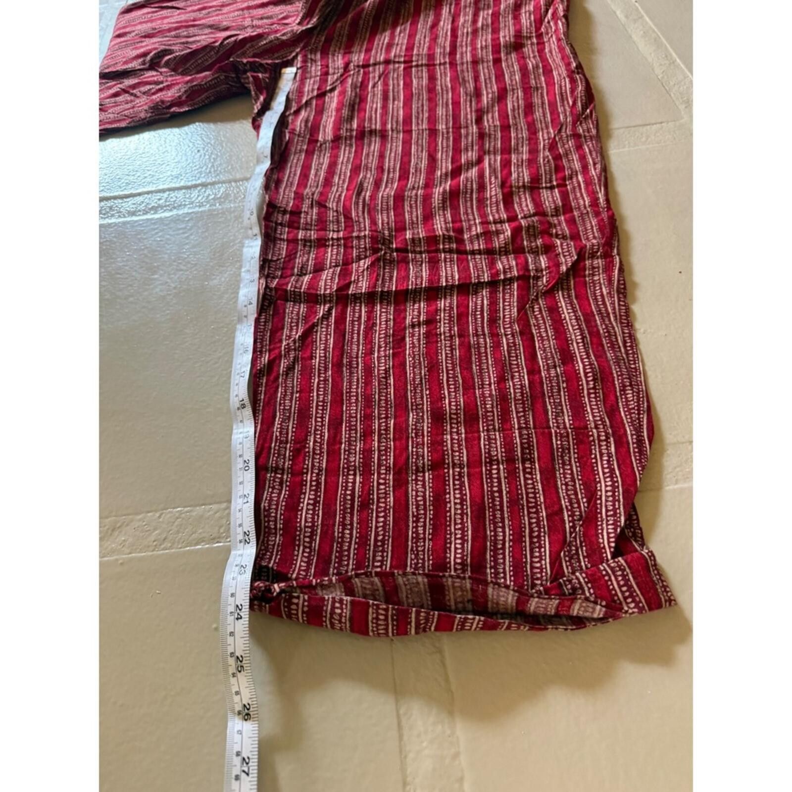 Other Vintage Norton McNaughton Burgundy Striped Rayon Wide Leg 16 Size 38" / US 16 / IT 52 - 10 Thumbnail