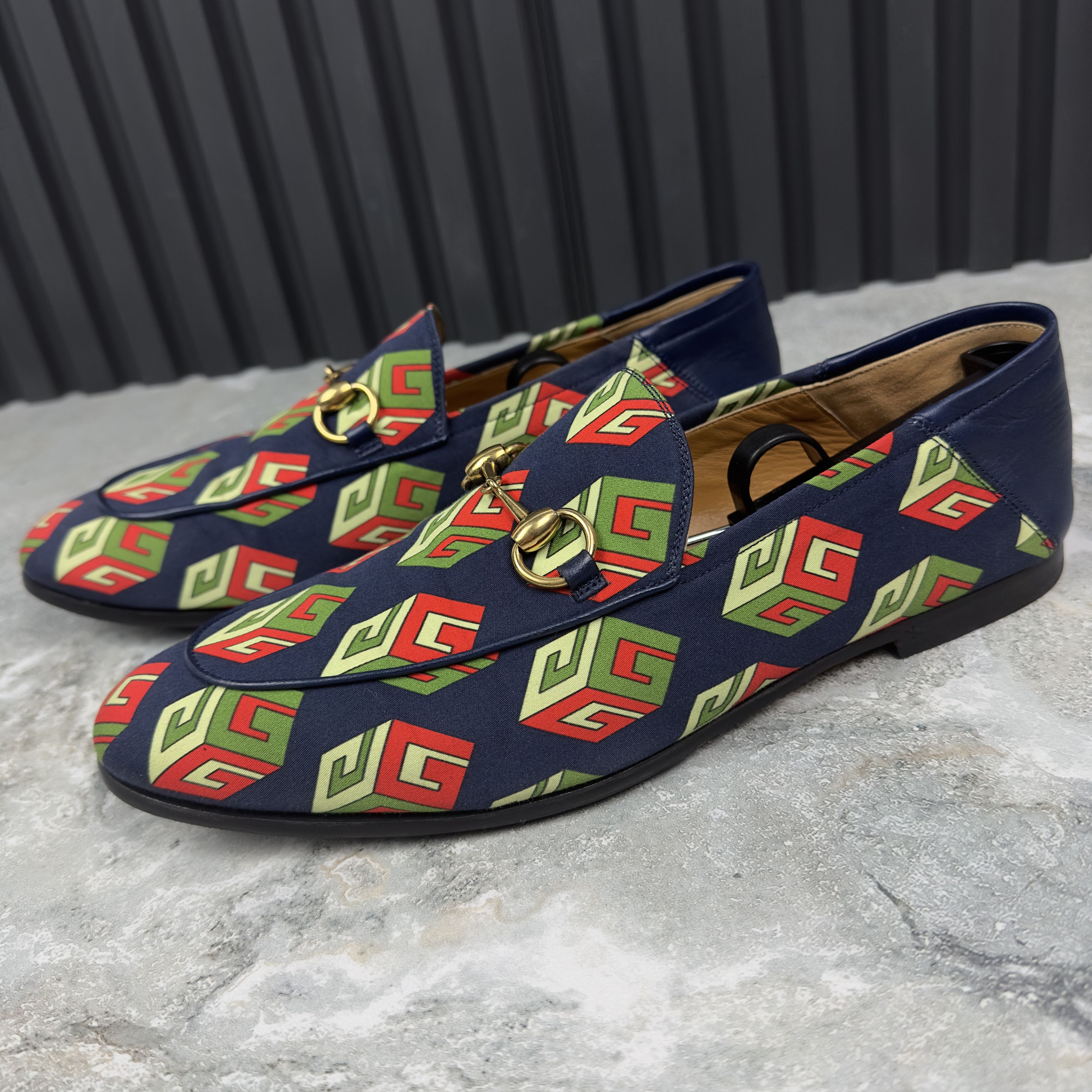Canvas Mr. Porter Cube Horsebit Loafers