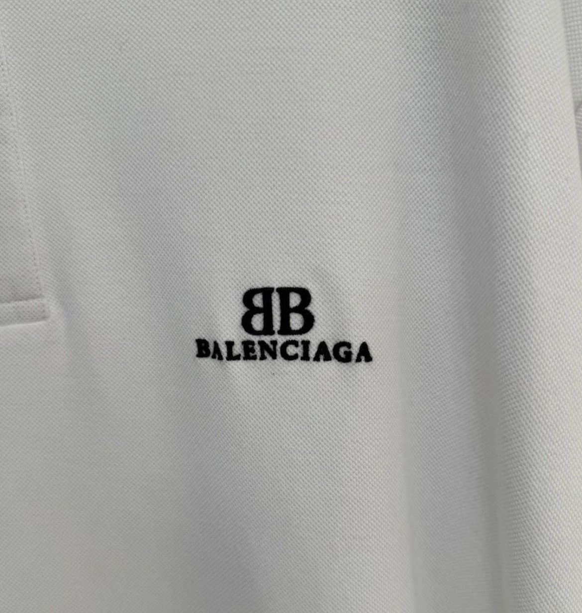 Balenciaga BALENCIAGA OVERSIZED BB LOGO POLO SHIRT – WHITE – SIZE 3 Size US L / EU 52-54 / 3 - 2 Thumbnail