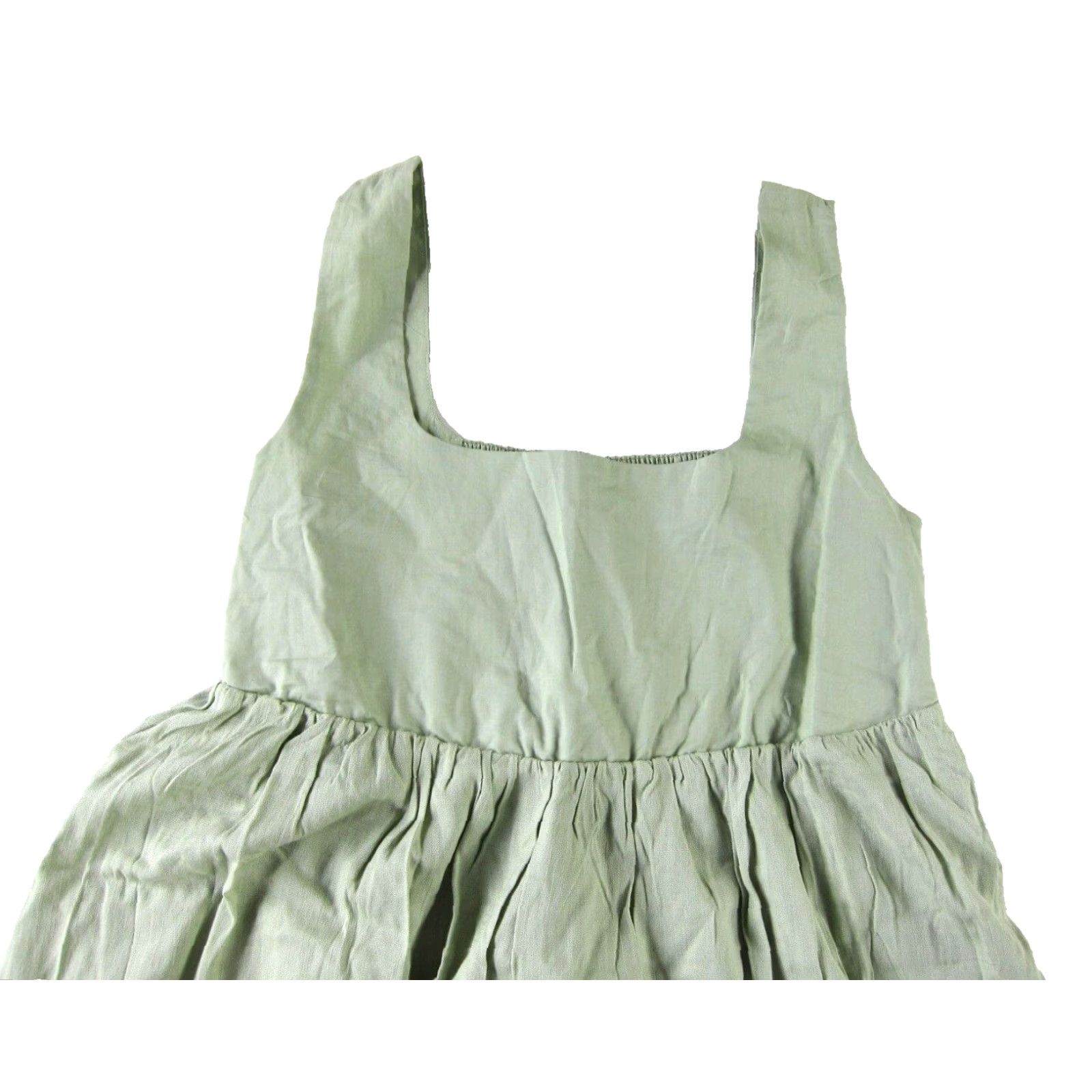 Vintage And Now This Cotton Stretch Green Sleeveless Pocket Sheath Tank Sun Dress Small Size S / US 4 / IT 40 - 4 Thumbnail