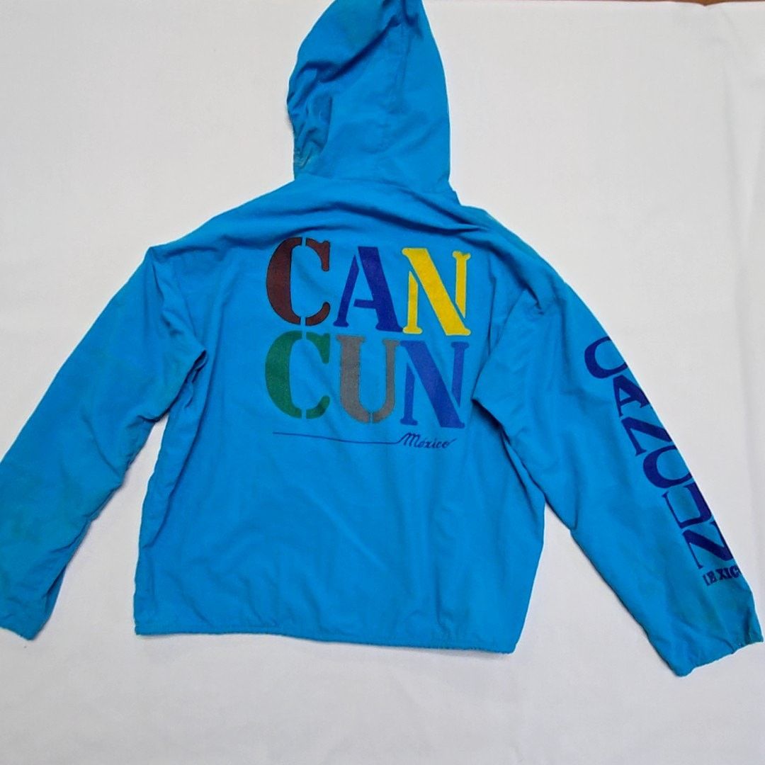 Vintage Vintage Cancun Mexico Windbreaker Jacket Blue Hooded XL Size US M / EU 48-50 / 2 - 11 Thumbnail