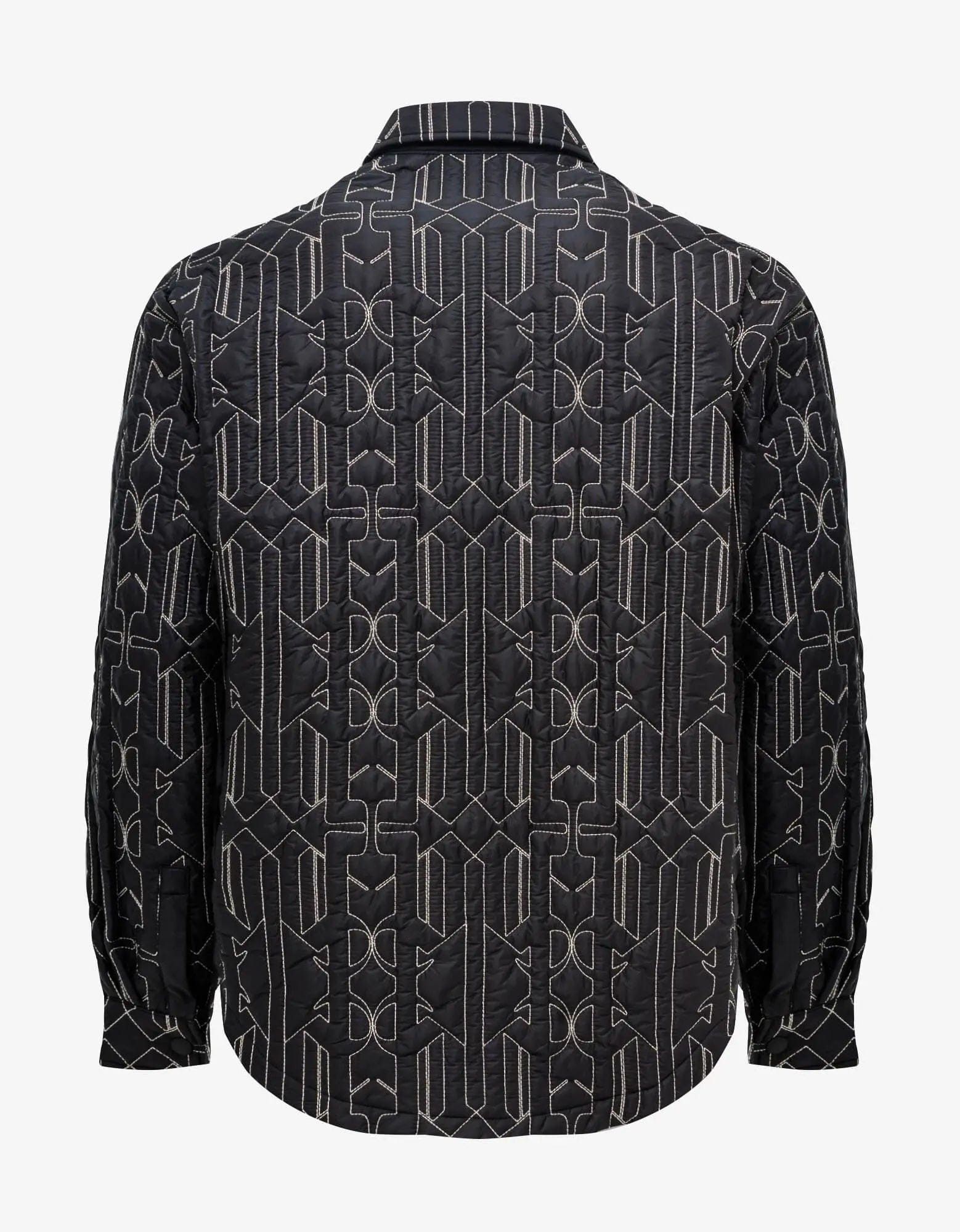 Palm Angels Palm Angels Grey All-over Monogram Overshirt Size US L / EU 52-54 / 3 - 2 Thumbnail