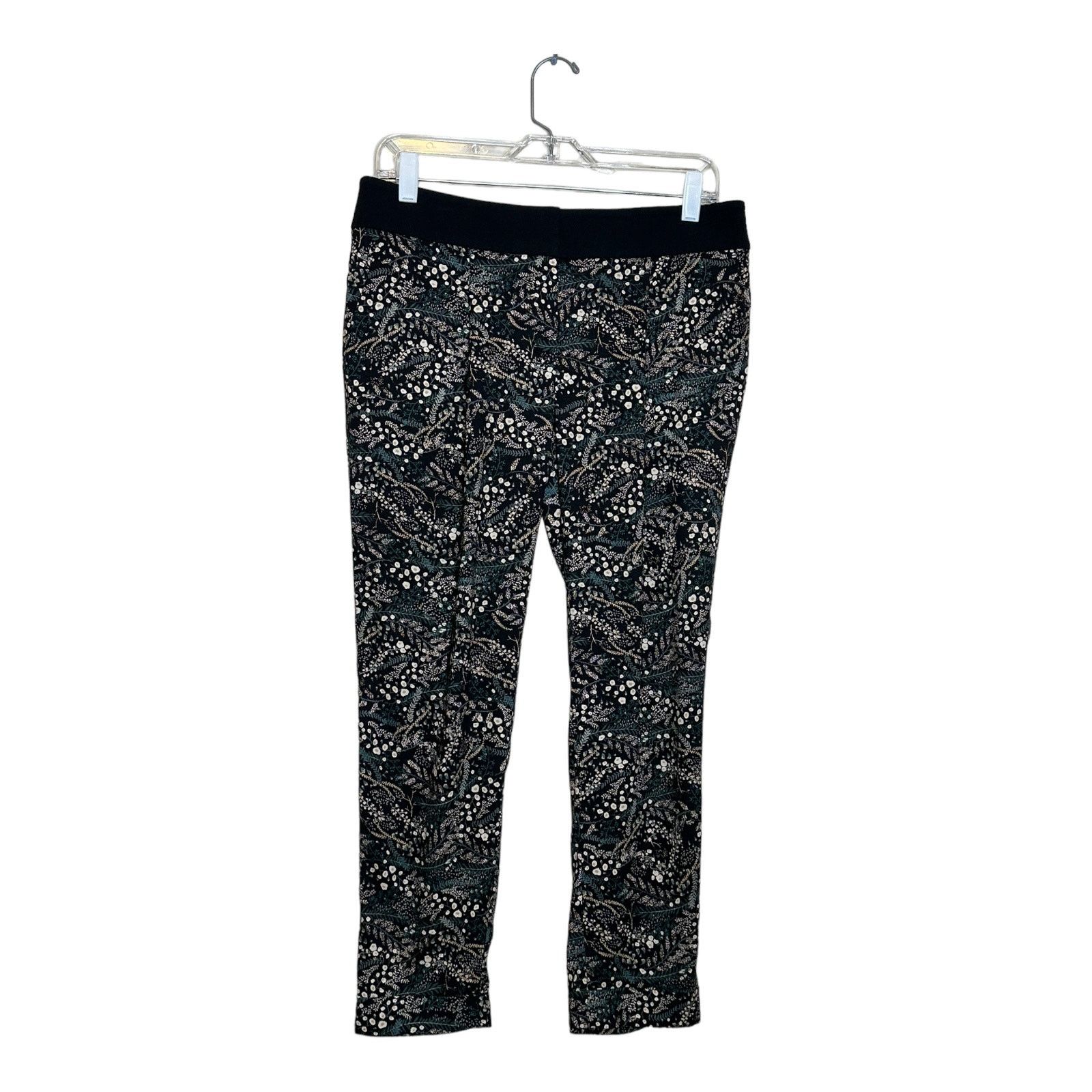 Loft Loft black green floral ankle pleated pants size 6P Size 32" / US 10 / IT 46 - 6 Thumbnail