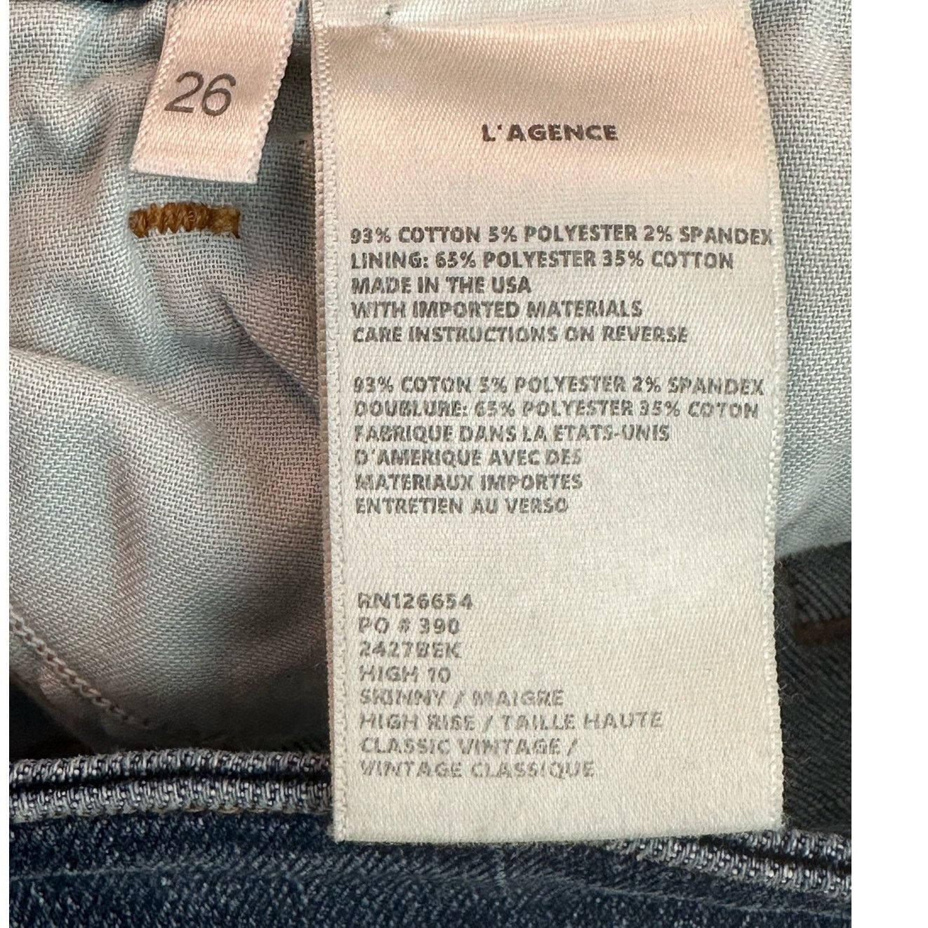 L'AGENCE L'Agence Paris blue High 10 Skinny Jeans size 26 Size 26" / US 2 / IT 38 - 5 Thumbnail