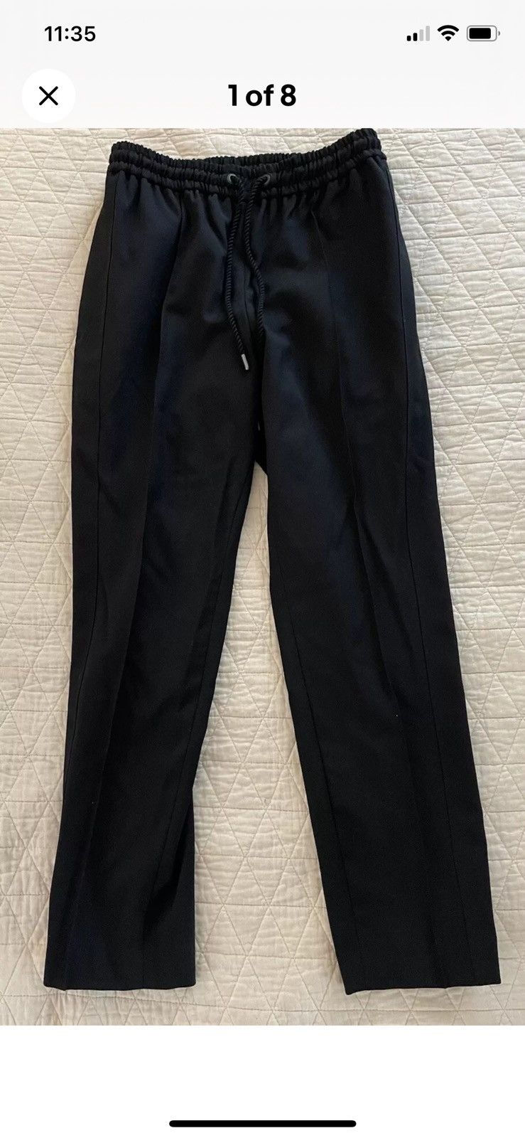 image of YS Yamamoto Wool Gaberdine Drawstring Jogger Trouser in Black, Women's (Size 26)