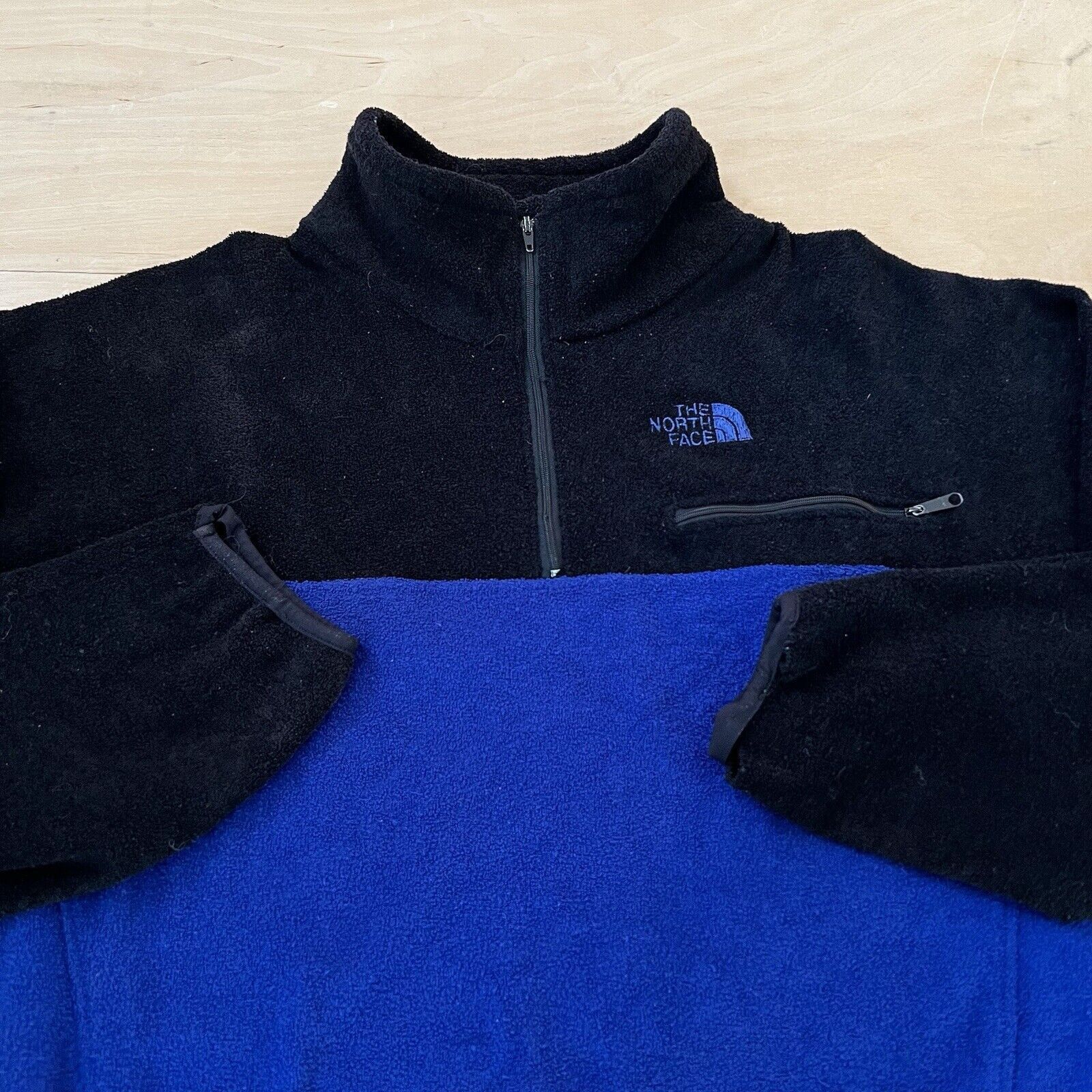 The North Face × Vintage Vintage North Face Jacket Blue Black 90s 1/4 Zip Lightweight Size US M / EU 48-50 / 2 - 4 Thumbnail