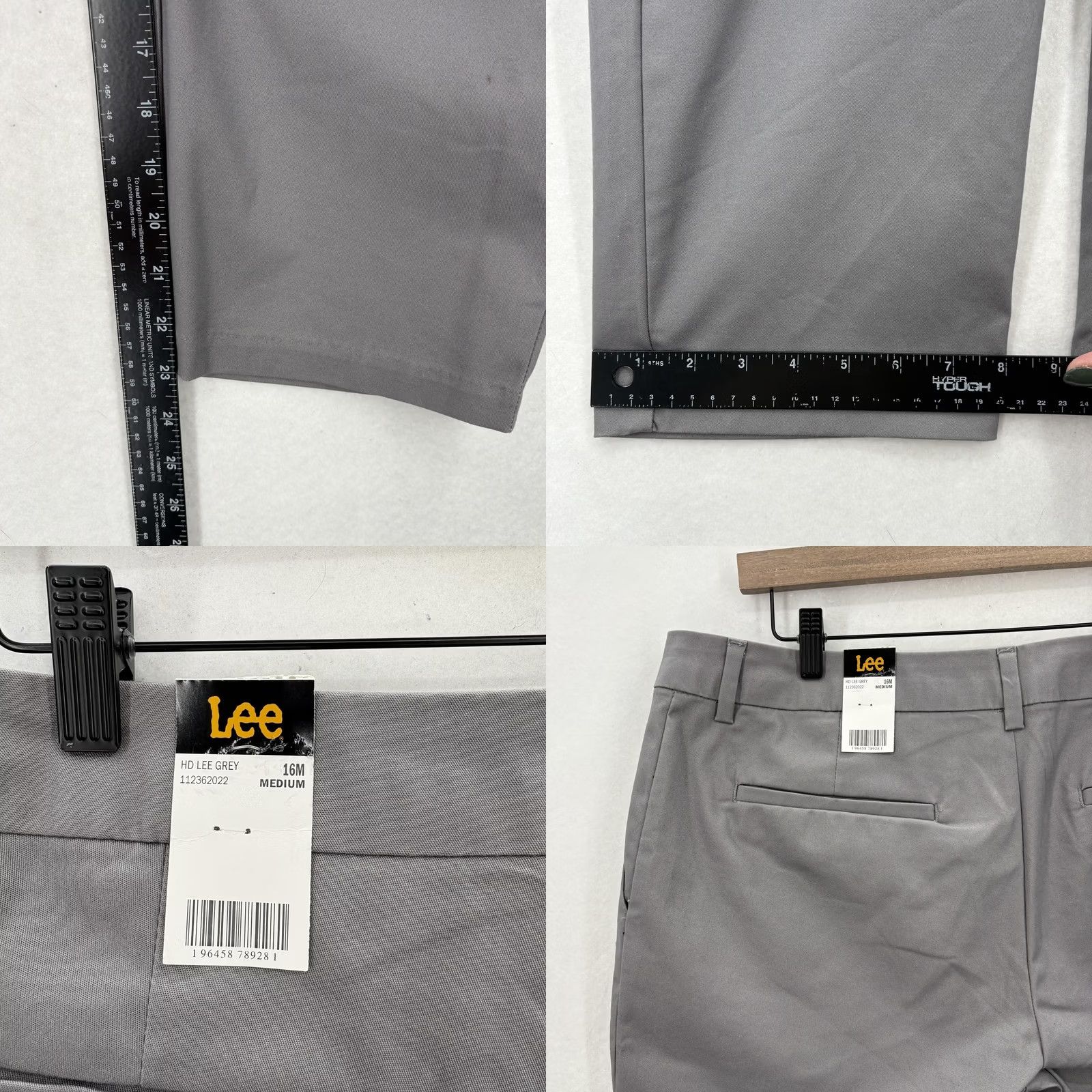 Lee Lee Capri Pants Womens 16 Medium Gray Wrinkle Free Mid Rise Stretch Casual NWT Size 38" / US 16 / IT 52 - 9 Thumbnail