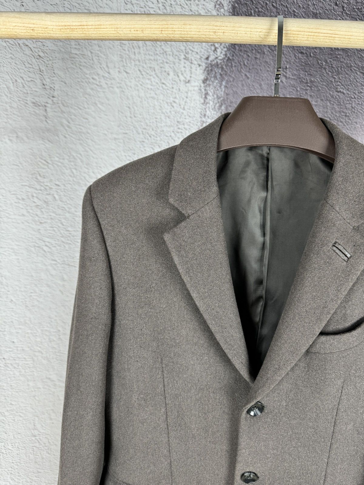Chevignon CHEVIGNON Coat Men's LARGE Wool Blend Mid Length Brown Grey Size US L / EU 52-54 / 3 - 3 Thumbnail