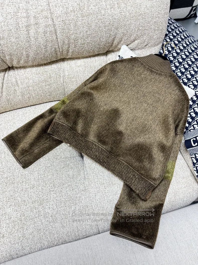 Hermes Hermes Autumn and Winter 22 Green and Brown Cashmere Mohai Size XXS / US 00 / IT 34 - 3 Thumbnail