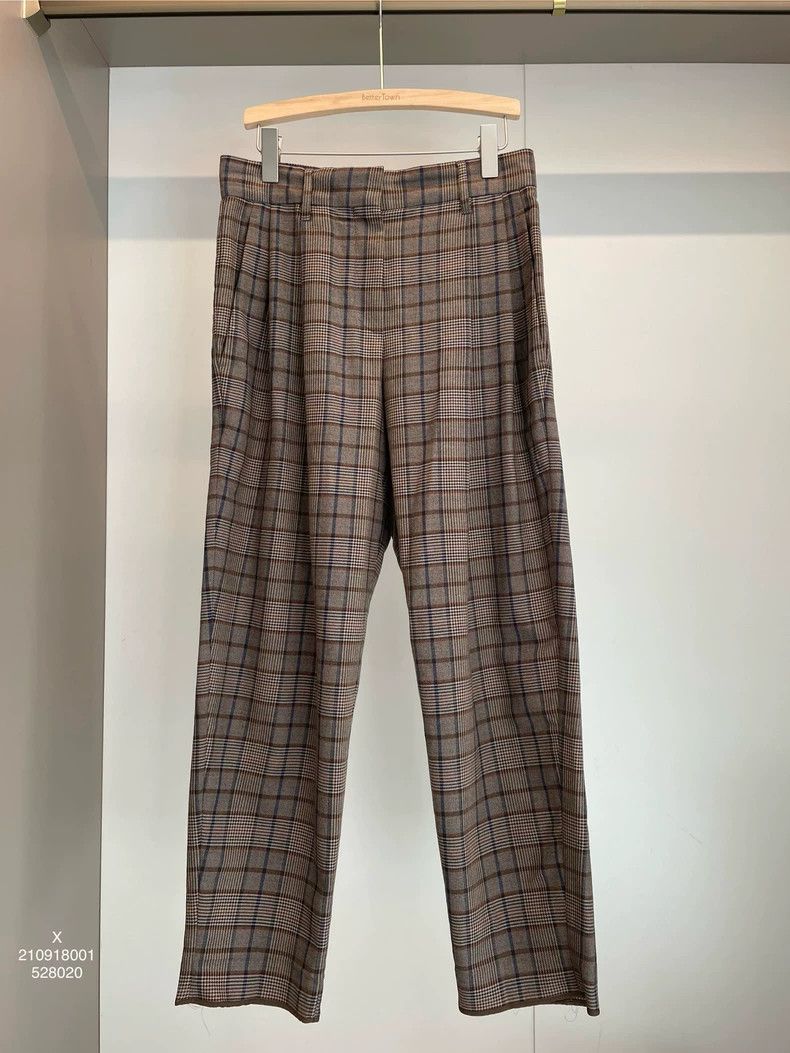 Brunello Cucinelli Brunello Cucinelli Brown Plaid Wool Trousers - dmc Size US 36 / EU 52 - 1 Thumbnail