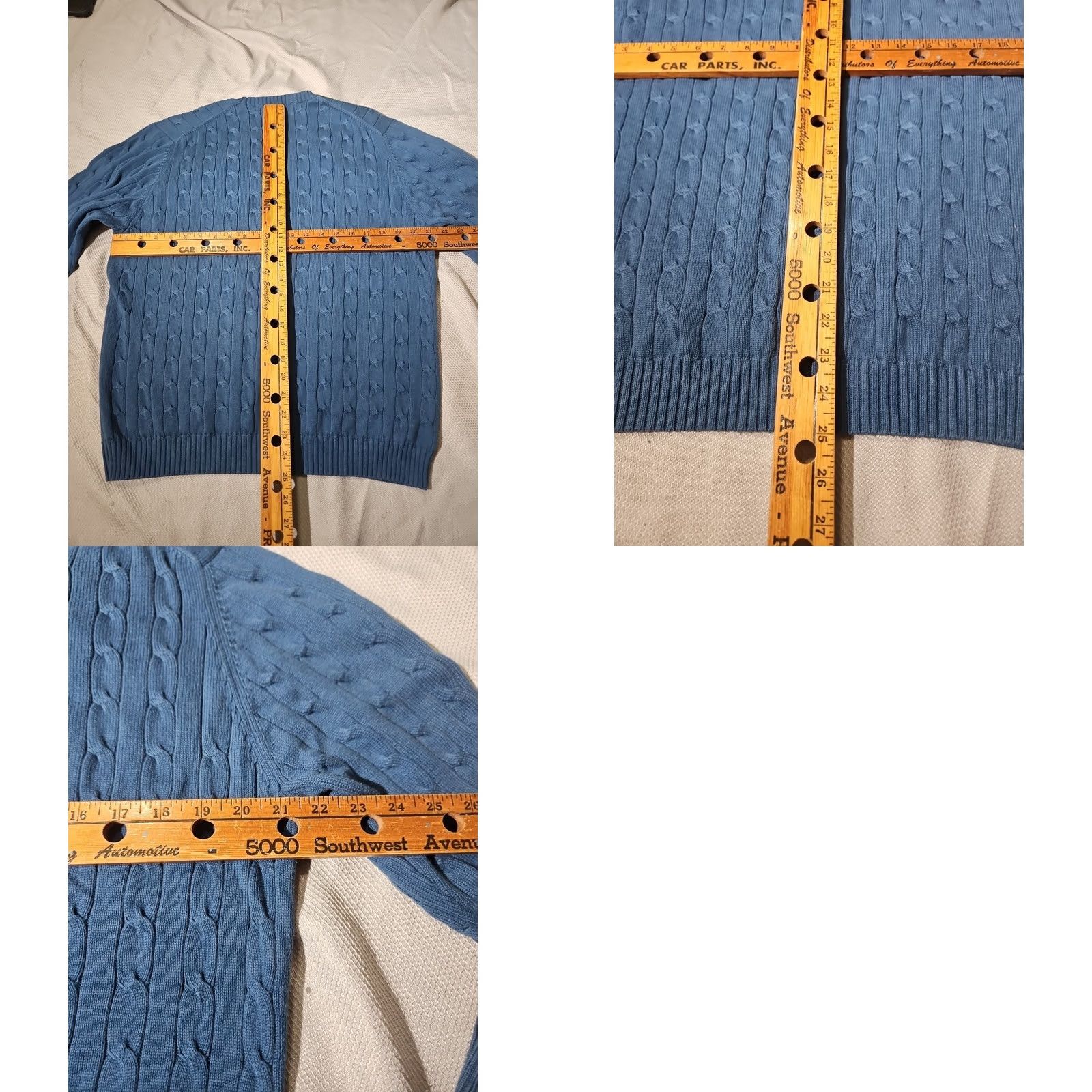 Brooks Brothers VINTAGE Brooks Brothers Sweater Mens L Blue Cable-Knit Fisherman 90s Old Money Size US L / EU 52-54 / 3 - 8 Thumbnail