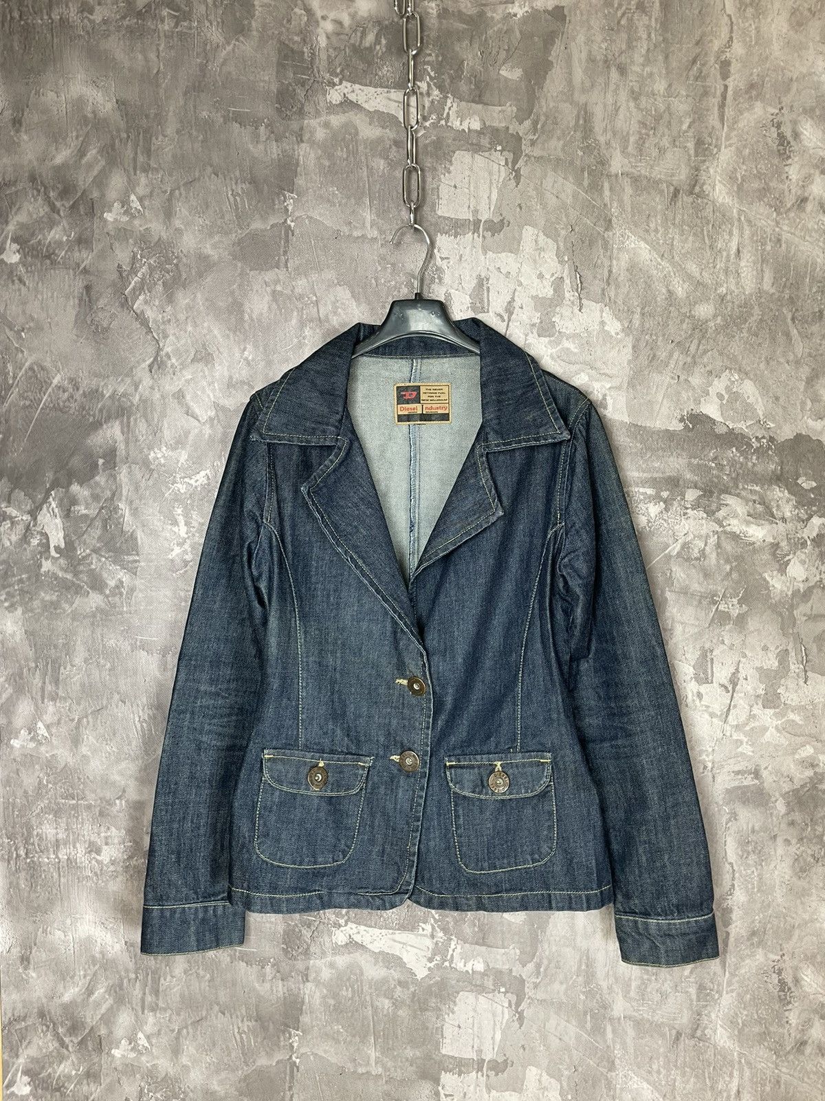Diesel × Vintage Vintage Y2K Diesel Denim Western Cropped Distressed Jacket Size M / US 6-8 / IT 42-44 - 1 Thumbnail