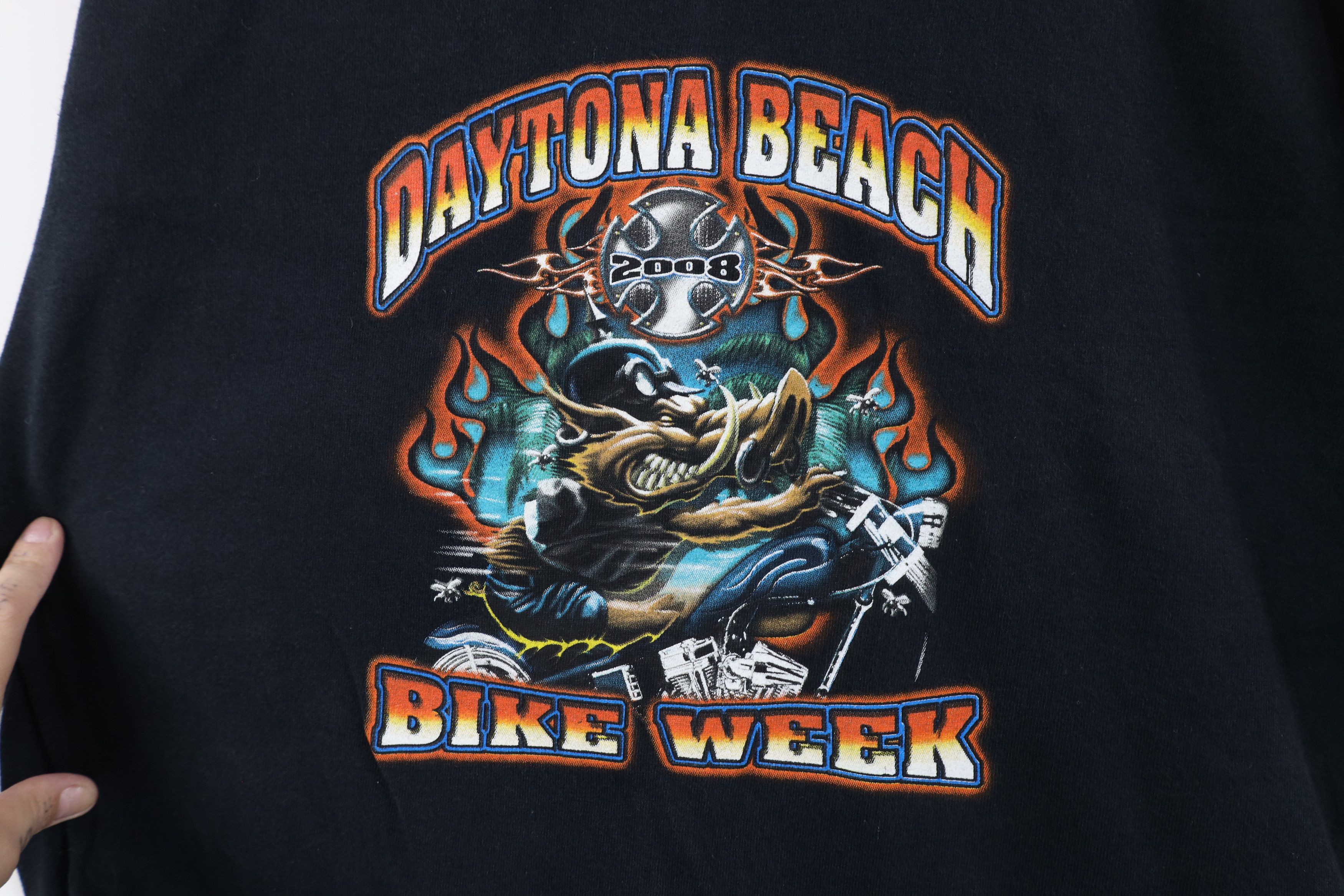 Vintage Vintage Y2K Bike Week Fire Flames Hog Motorcycle T-Shirt Size US XL / EU 56 / 4 - 5 Thumbnail