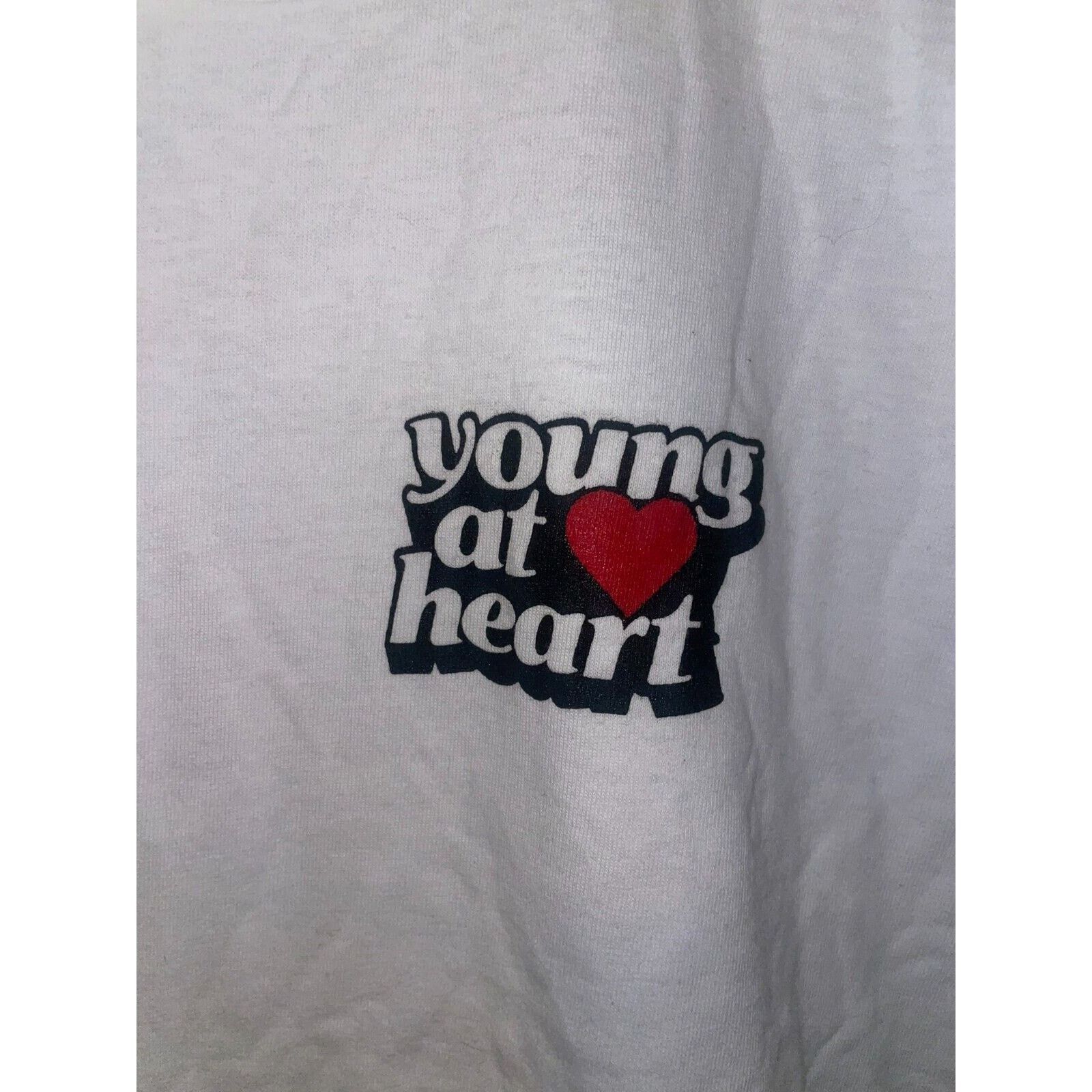 Jerzees Vintage Young At Heart Shirt Yellowed Collar VTG 90s Large Size US L / EU 52-54 / 3 - 3 Thumbnail