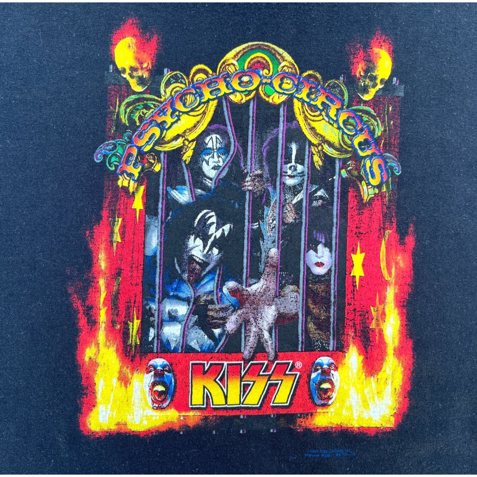 Fruit Of The Loom VINTAGE KISS Psycho Circus Band T-Shirt Sz 2XL Shirt Mens Black 1999 Band, Music Size US XXL / EU 58 / 5 - 3 Thumbnail