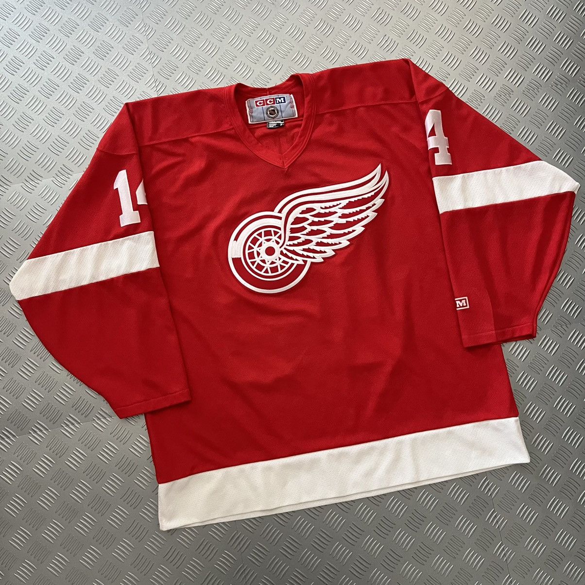 Ccm × NHL VintageCCM Detroit RedWings#14 Brendan Shanahan HockeyJersey Size US L / EU 52-54 / 3 - 4 Thumbnail