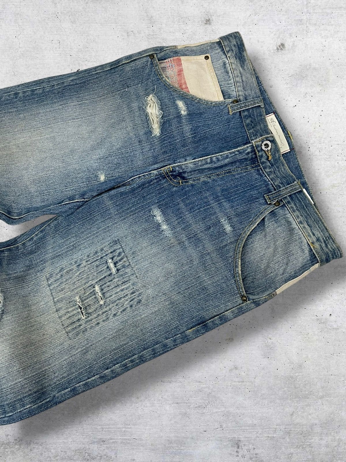 PPFM VINTAGE JAPAN DISTRESS PATCHWORK ARSTHETIC GRUNGE SAF DENIM Size US 33 - 6 Thumbnail