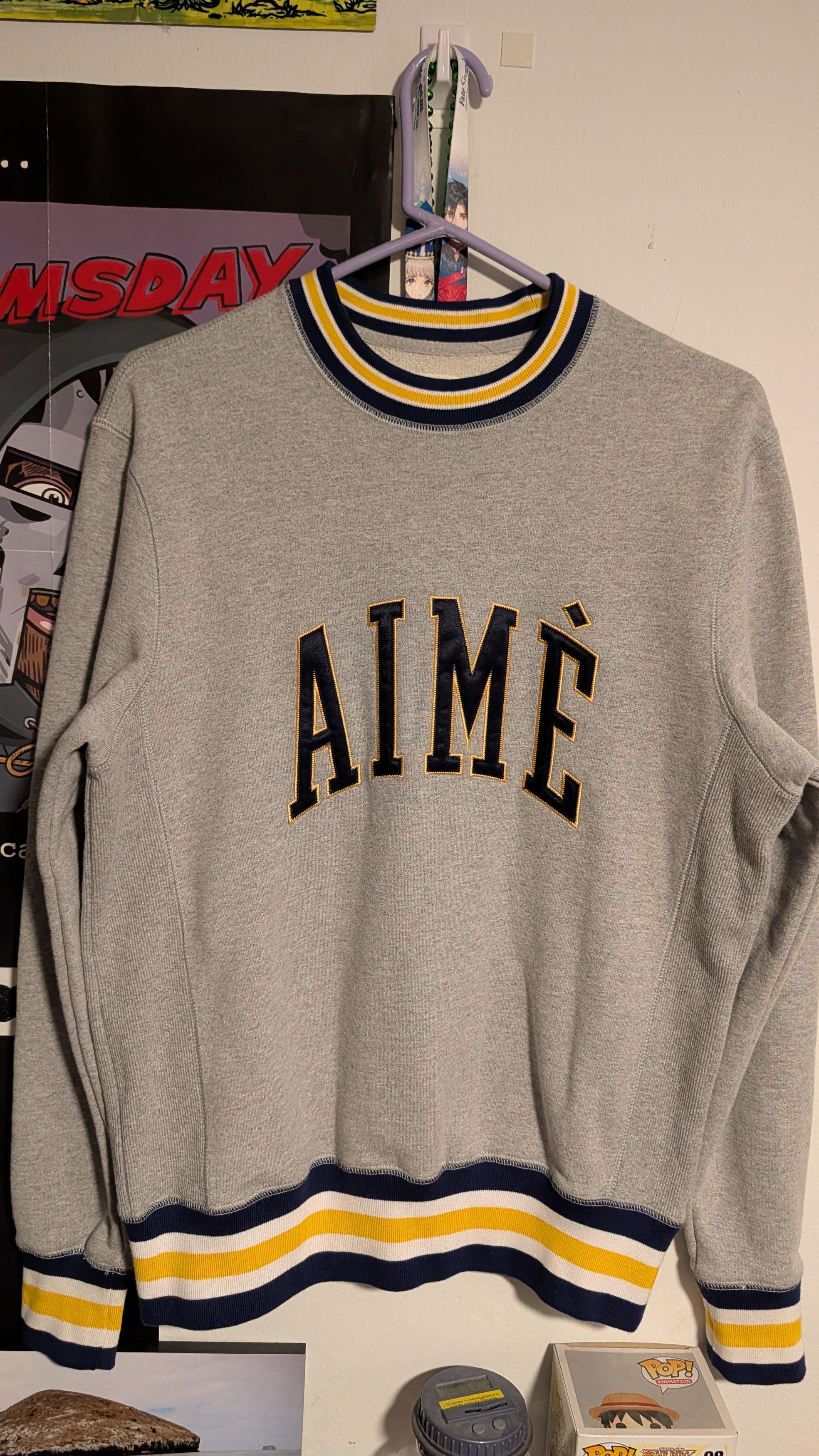 Aime Leon Dore Aimé Leon Dore Collegiate Crew Sweatshirt in Heather Grey Size US S / EU 44-46 / 1 - 1 Thumbnail