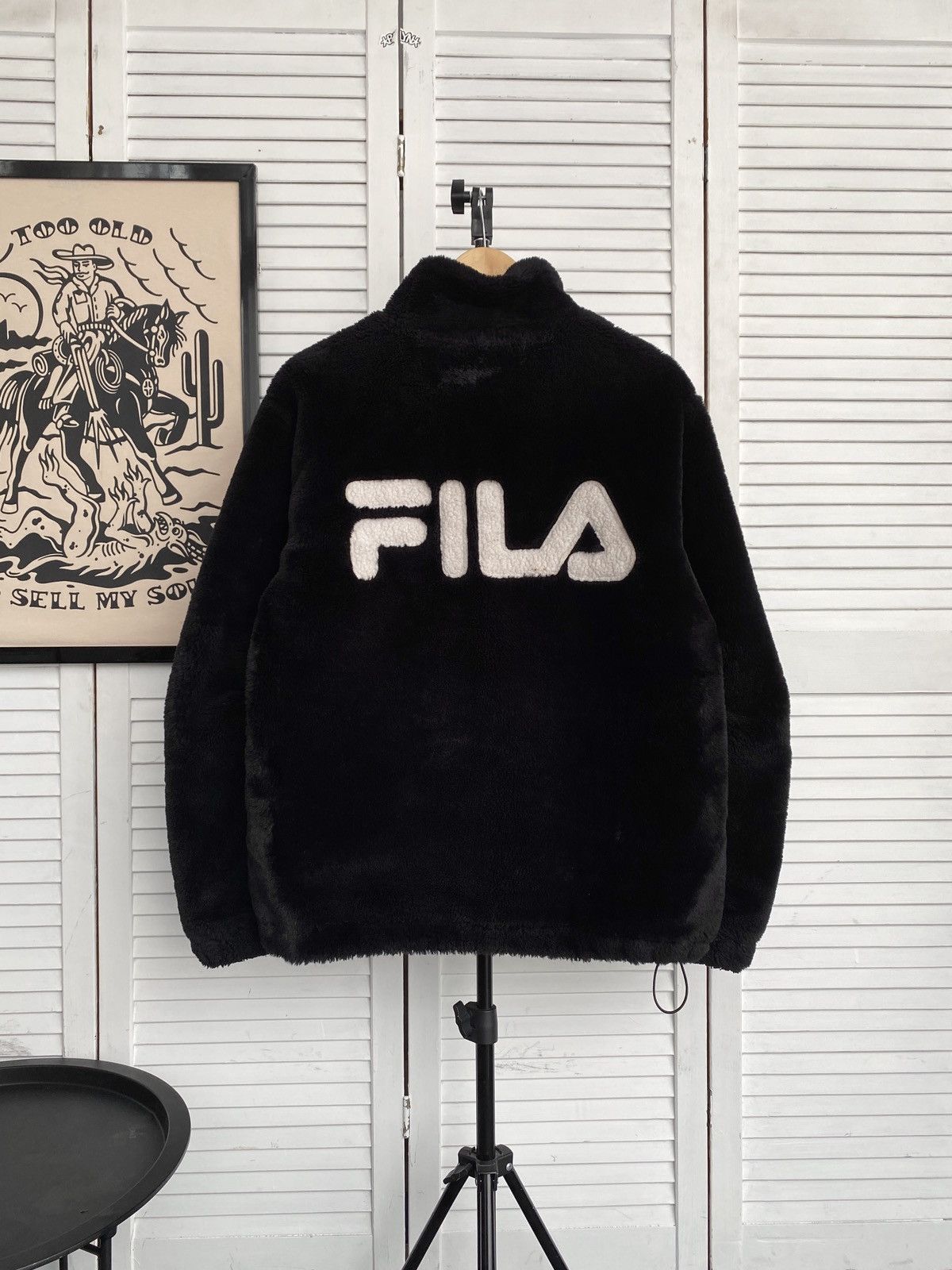 Fila Vintage FILA Sherpa Fleece Jacket Big Back Logo Oversized Size US M / EU 48-50 / 2 - 2 Thumbnail