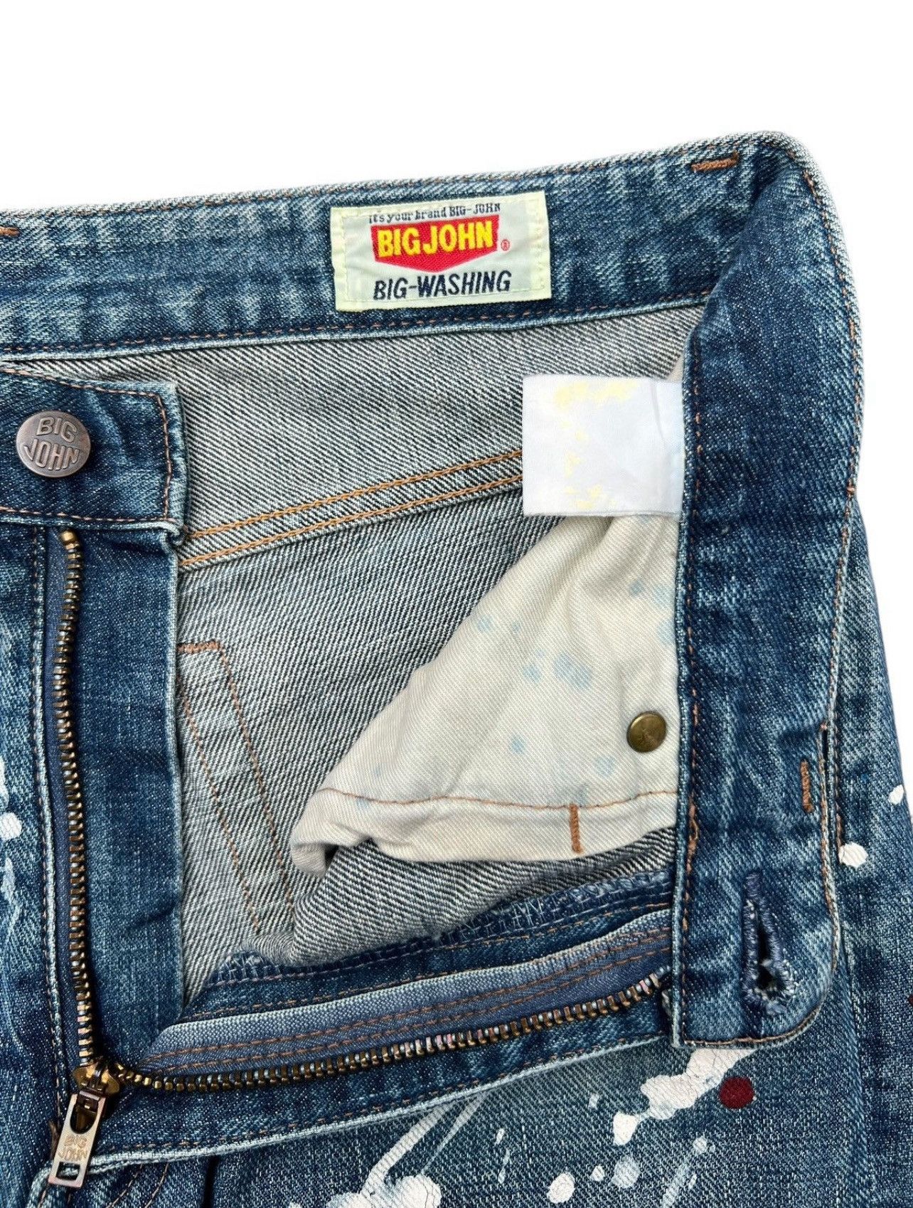 Big John Vintage Wrangler Paint Splatter Straight Denim Jeans 30x34 Size US 30 / EU 46 - 10 Thumbnail
