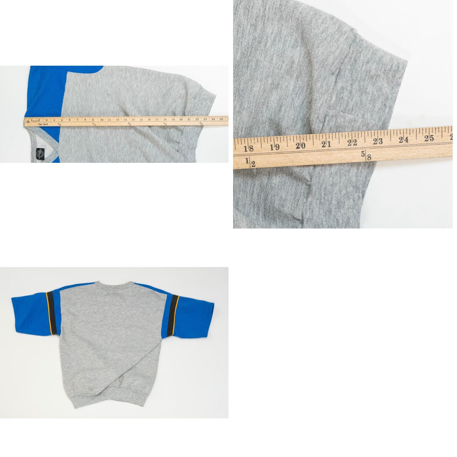 Russell Athletic VINTAGE Russell Athletic Short Sleeve Sweatshirt Men L Gray Blue 80s Gym Top Crew Neck Pullover Logo US Made True Vintage Mens Size US L / EU 52-54 / 3 - 9 Thumbnail