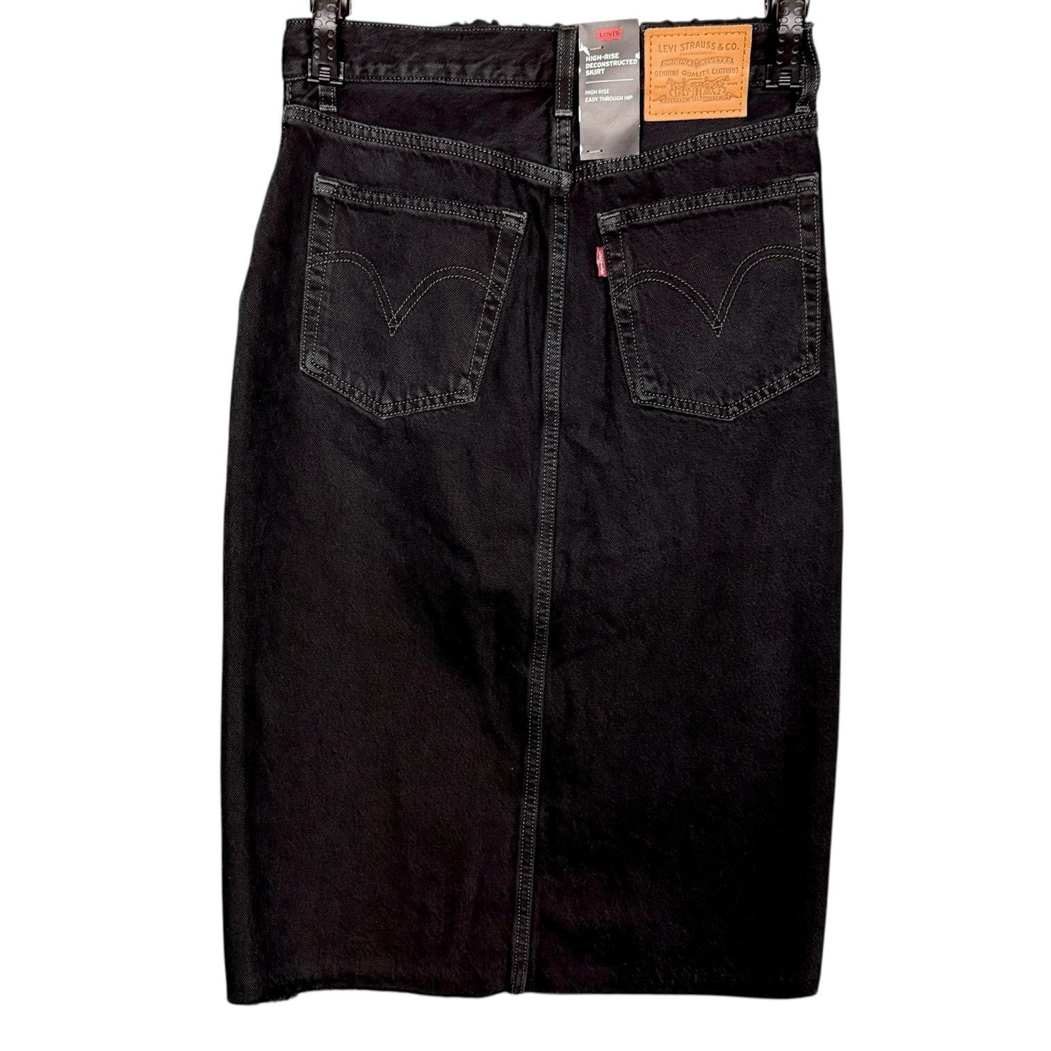 Levi's Levi's Premium High Rise Deconstructed Midi Skirt Raw Hem 26 Size 26" / US 2 / IT 38 - 2 Thumbnail