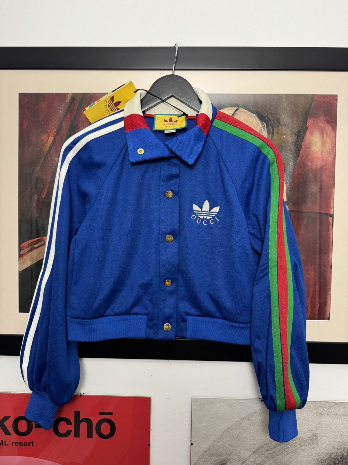 Adidas Gucci x Adidas Cropped Jacket Collaboration Designer Luxury Size XS / US 0-2 / IT 36-38 - 3 Thumbnail