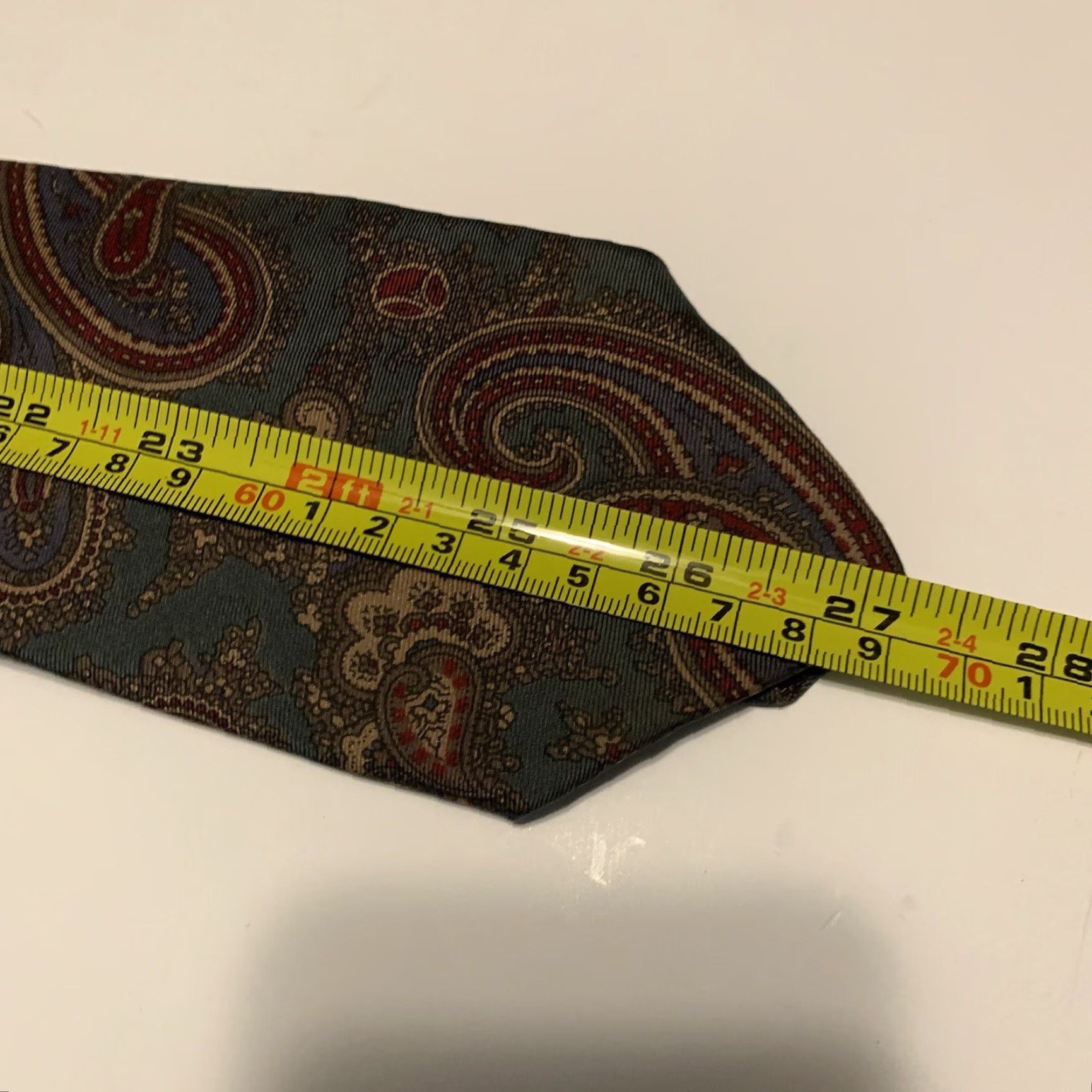 Kenzo ENZO BRUNATTI Silk Tie Multi-Color Abstract Paisley Short Classic Neck Tie Mens Size ONE SIZE - 8 Thumbnail