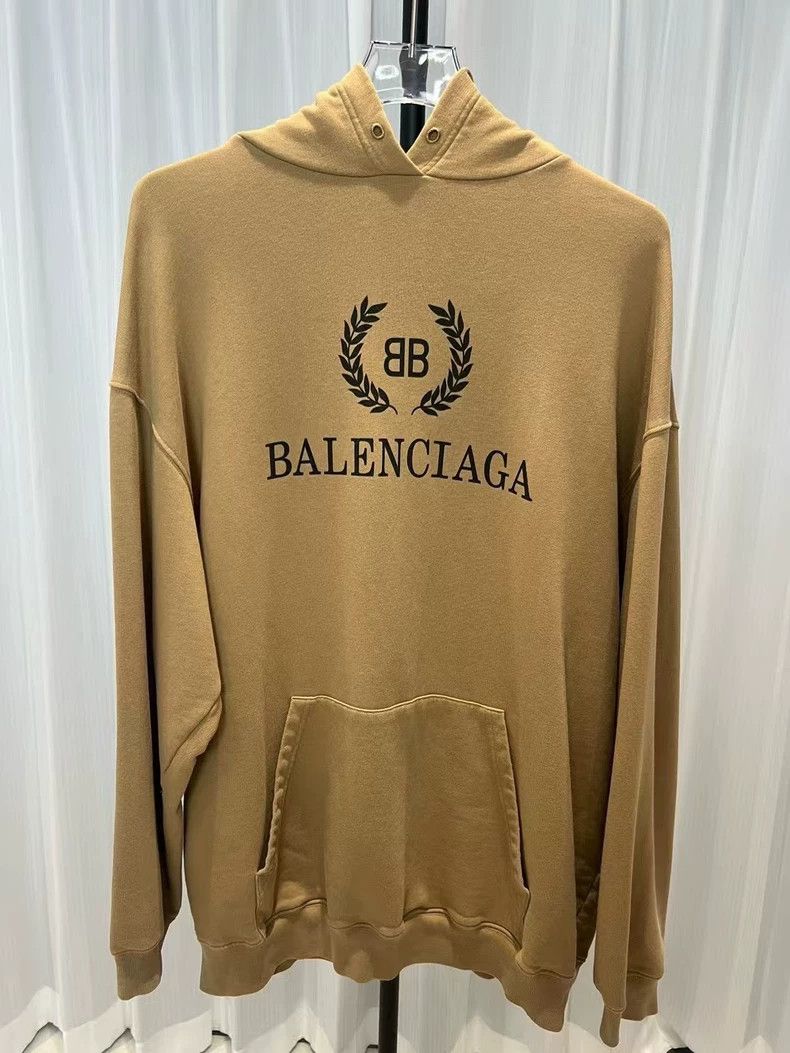 Balenciaga Balenciaga Khaki Wheatear Hoodie Size US M / EU 48-50 / 2 - 1 Thumbnail