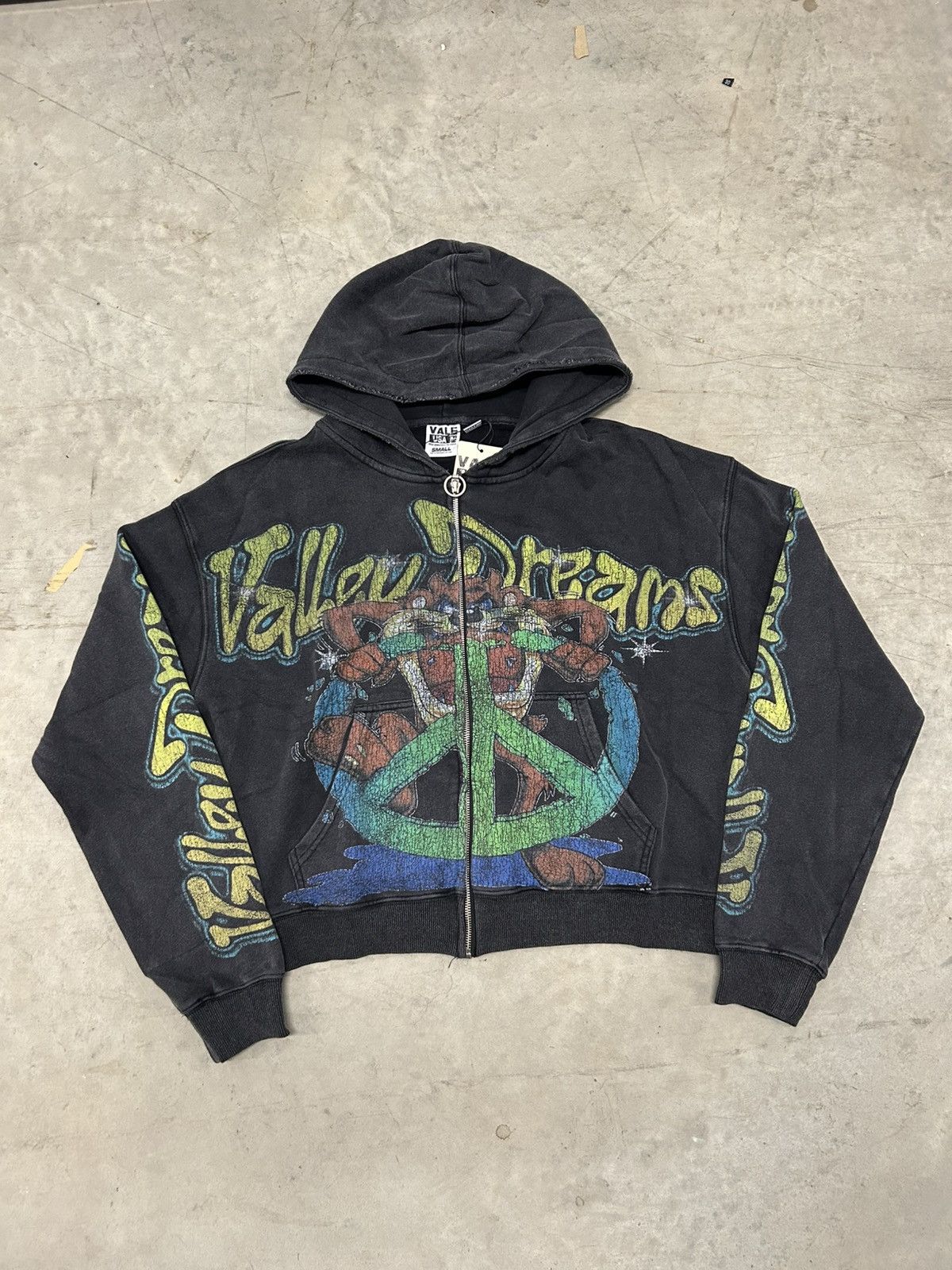 Vale Forever Valley Dreams Black Taz Zip Up Hoodie Medium