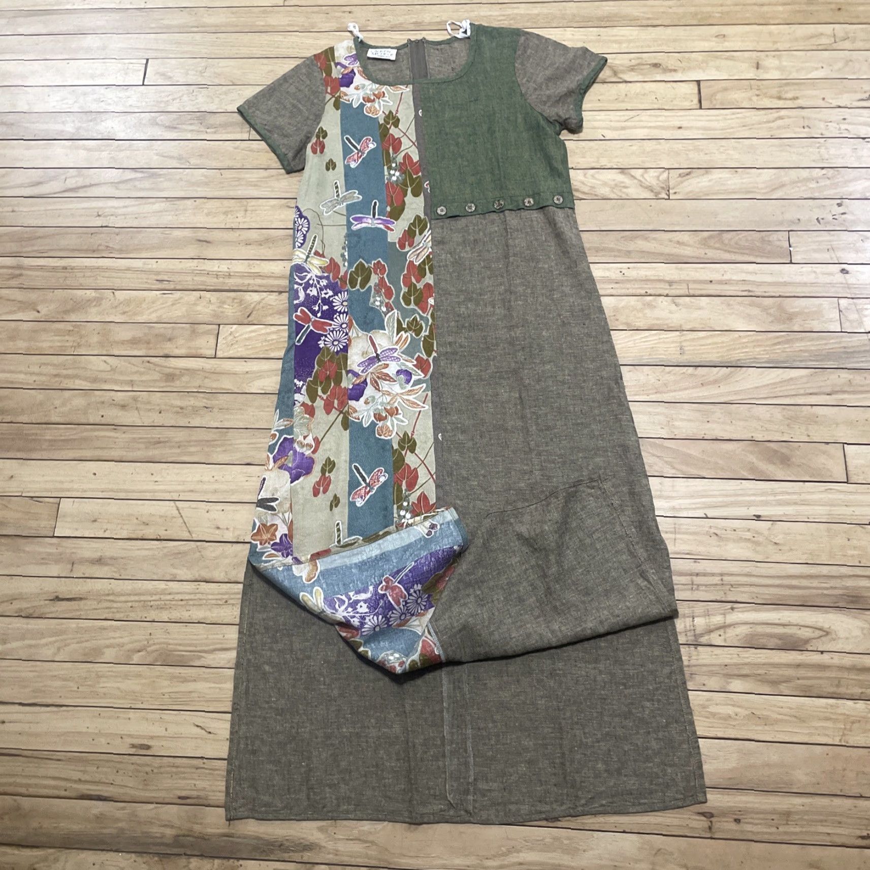 Vintage VINTAGE Lauren Michelle Hawaiian Maxi Dress Women M Linen Brown Abstract Lagen Size M / US 6-8 / IT 42-44 - 3 Thumbnail