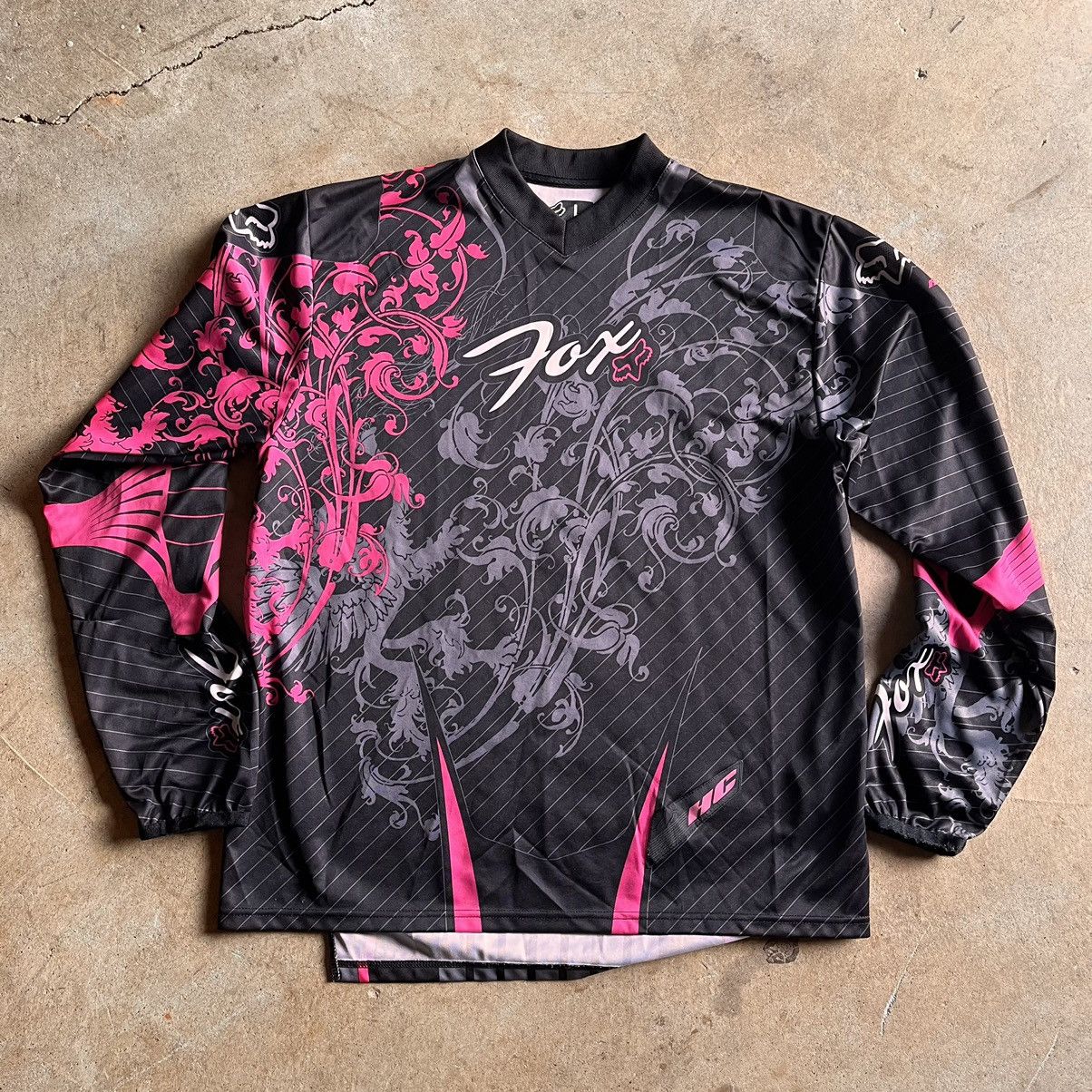 Travis Scott Crazy Travis Scott Fox Racing Y2K Goth Emo Wings Jersey LS