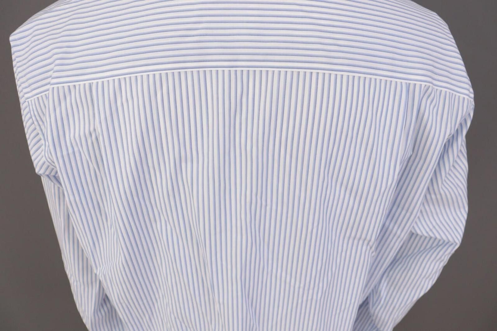 Designer Donald J.Trump Blue Stripe Button Shirt Size 16 / 34 / 35 Size US M / EU 48-50 / 2 - 12 Thumbnail