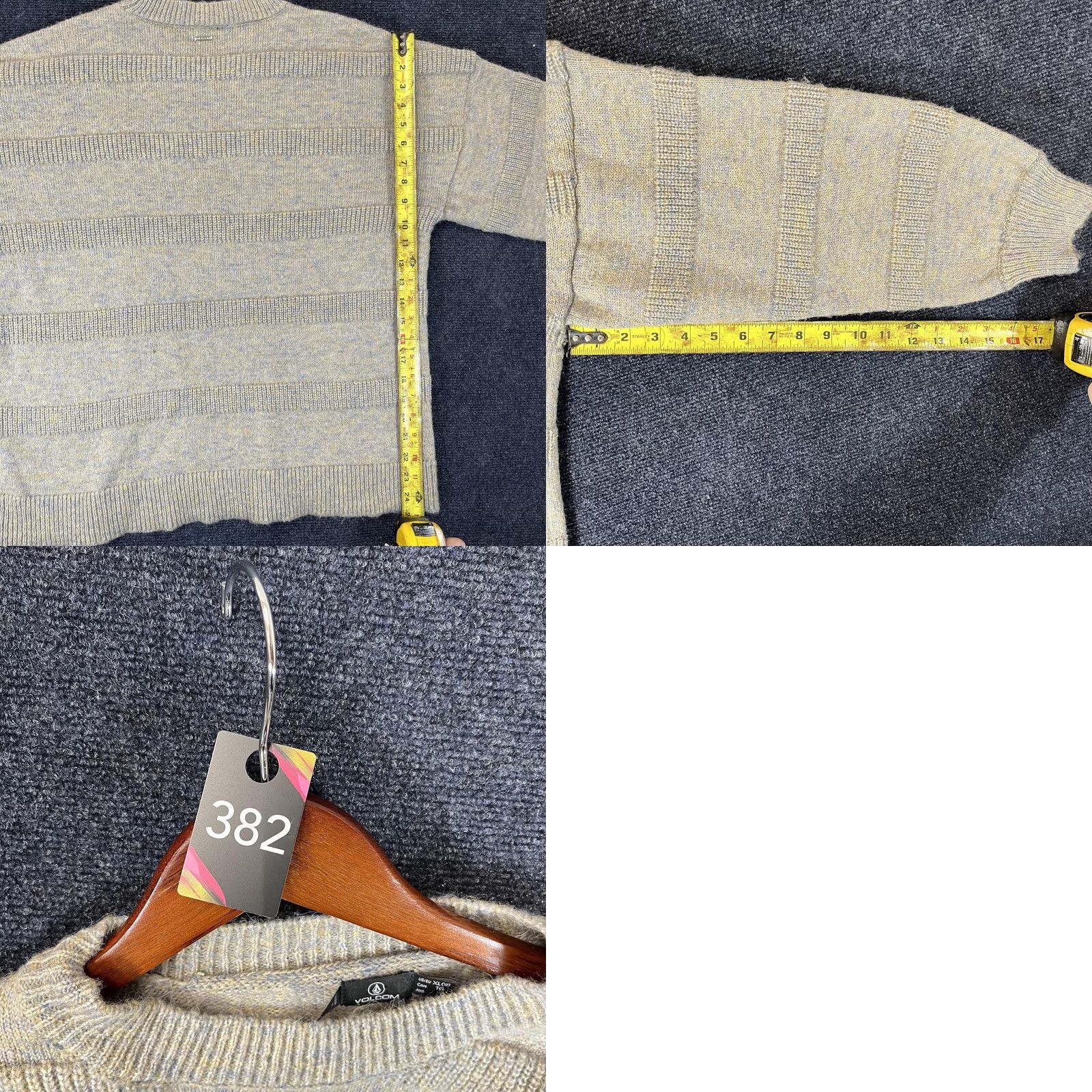 Volcom VOLCOM Sweater Womens XL Gray Blue Striped Knit Crewneck Pullover Size XL / US 12-14 / IT 48-50 - 8 Thumbnail