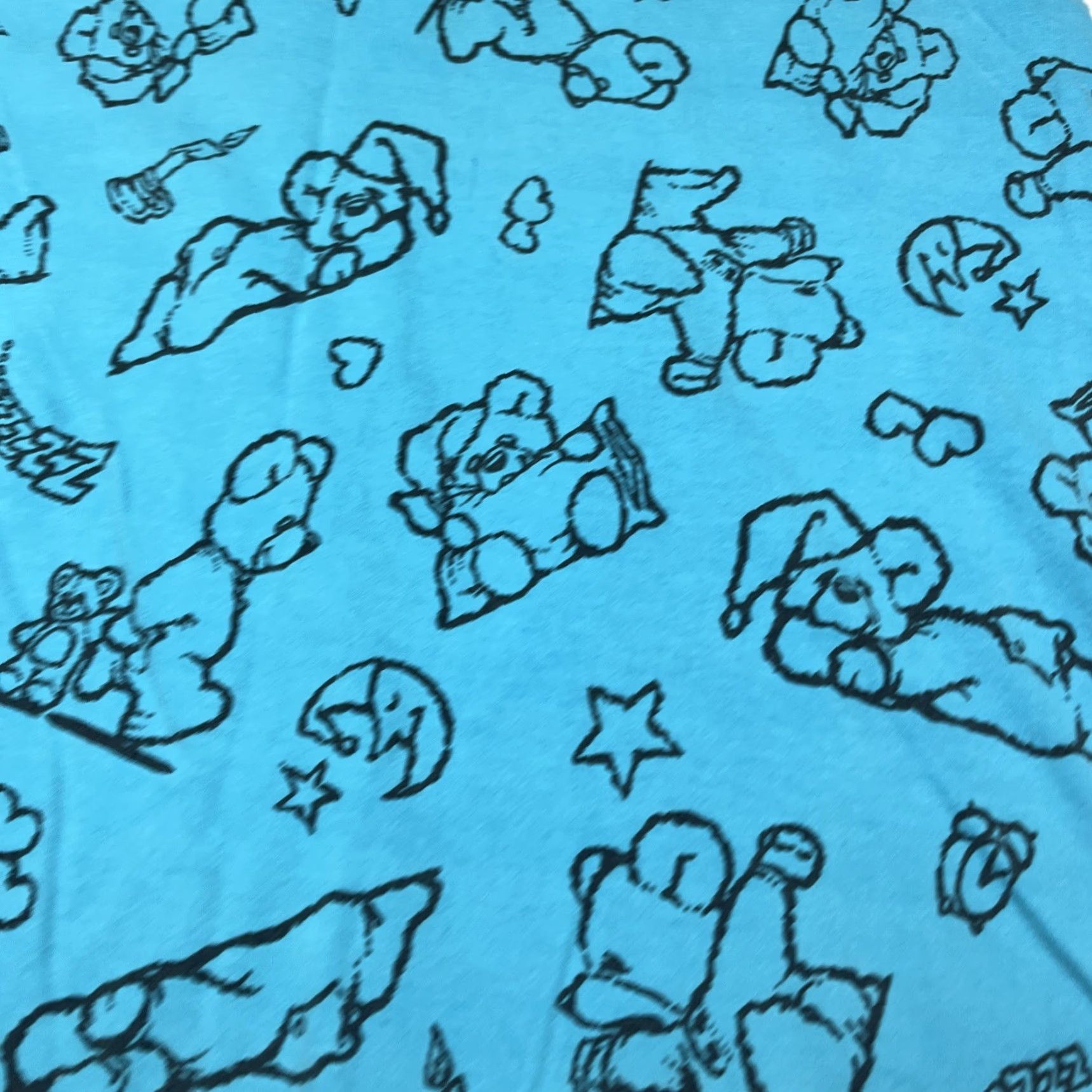 AQUA VINTAGE Zoo Crew 80s Aqua Blue TEDDY BEAR PJS MOON stars Long Night Shirt Women’s Size L / US 10 / IT 46 - 5 Thumbnail