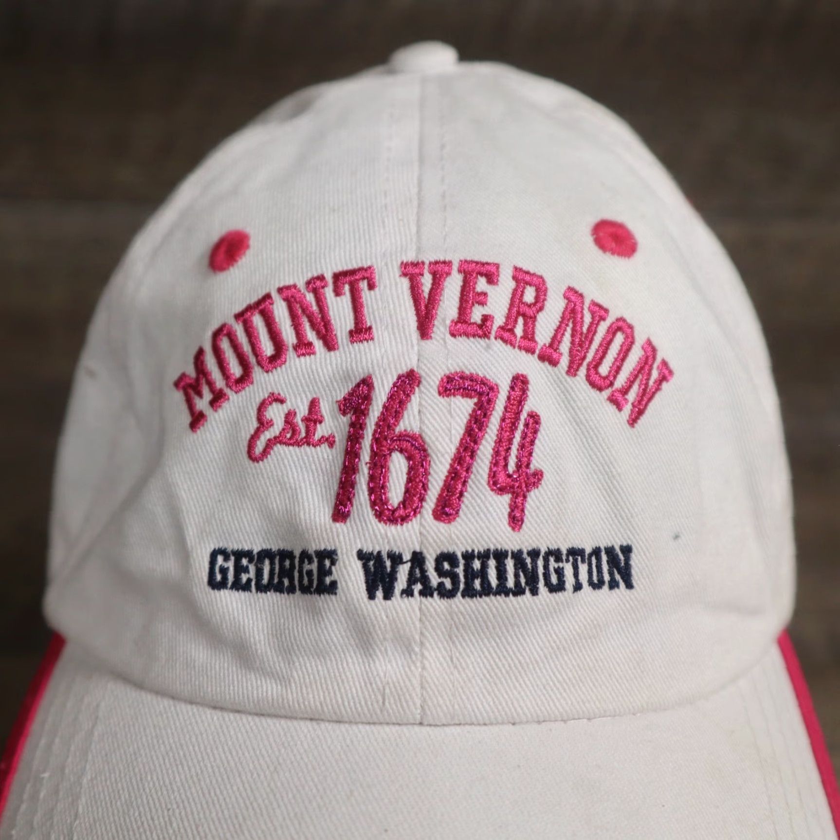 George VINTAGE Mount Vernon George Washington Souvenir Hat Cap Pink Adult Strapback Size ONE SIZE - 2 Thumbnail