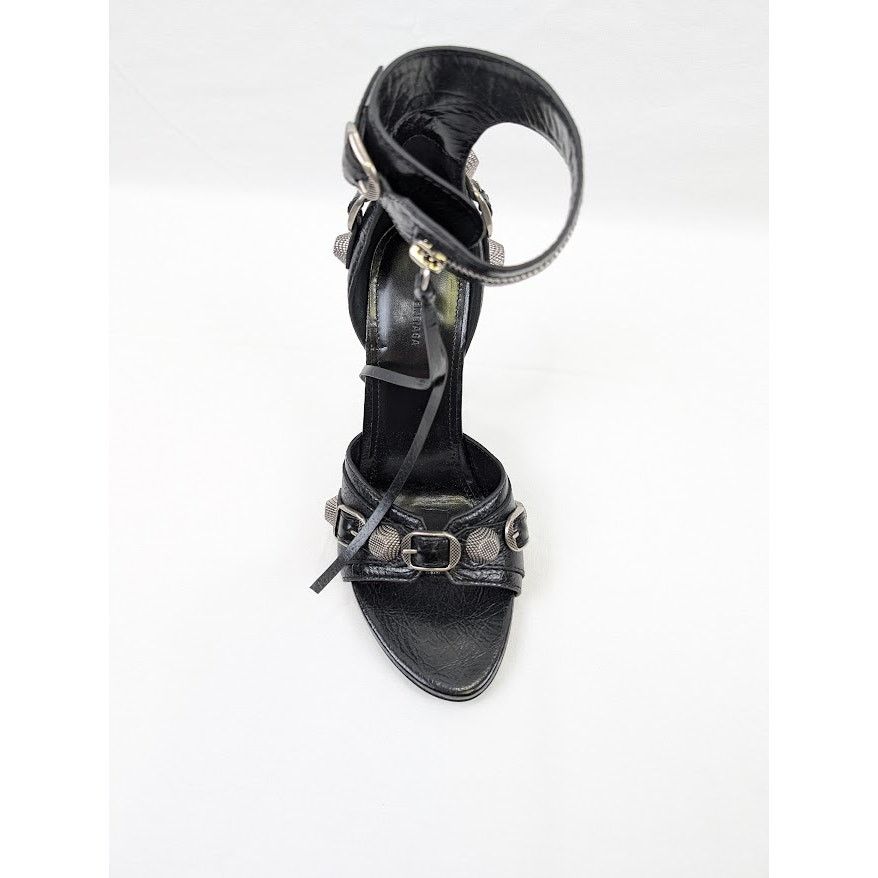 Balenciaga o1rshd1 Arena ABS Cagole Sandal H110 in Black/Aged Nikel Size US 7 / IT 37 - 8 Thumbnail