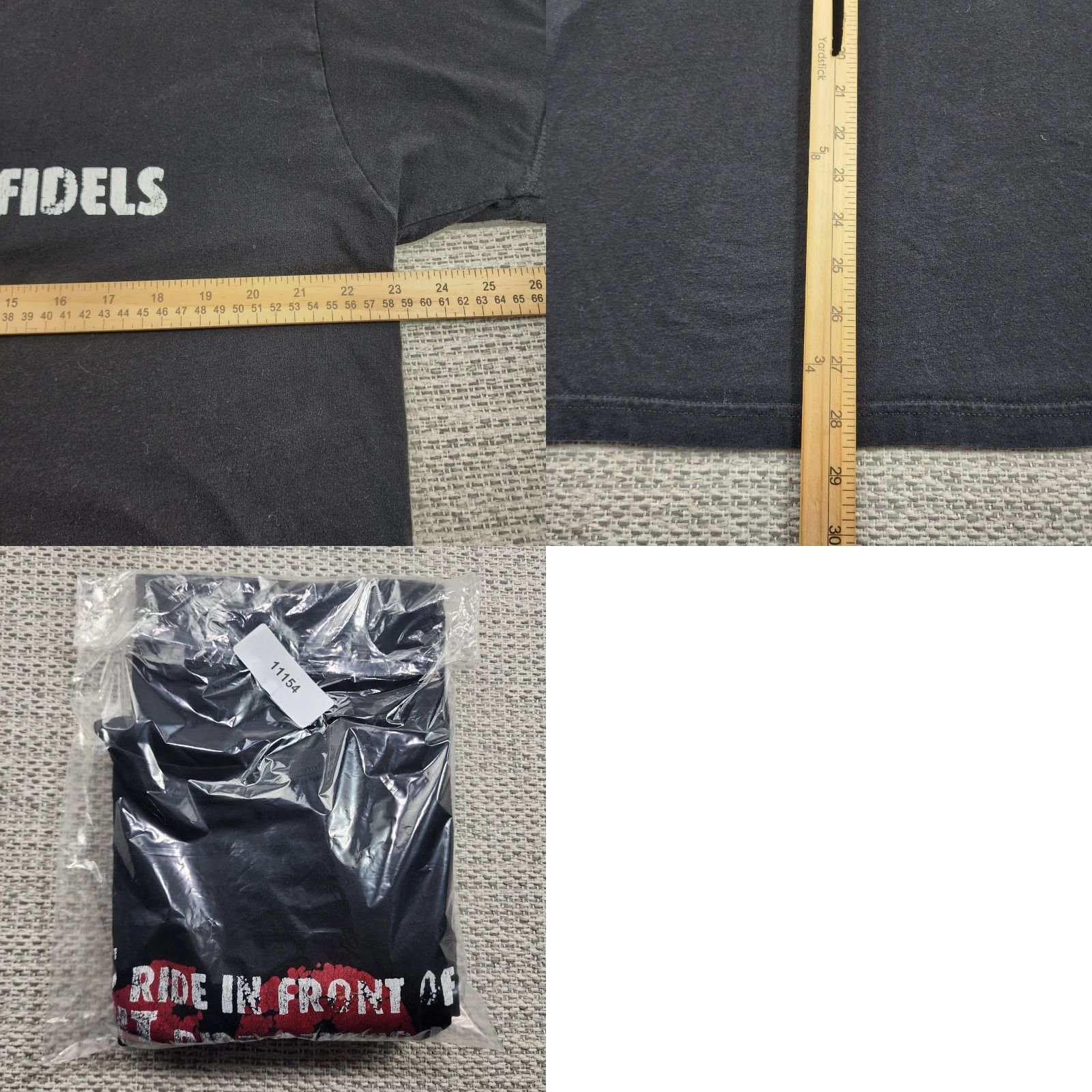 Vintage Grunt Style Shirt Mens XL Black Graphic Biker Tee Support American Infidels Military Patriotic Crew Neck Short Sleeve Shirt Size US XL / EU 56 / 4 - 8 Thumbnail