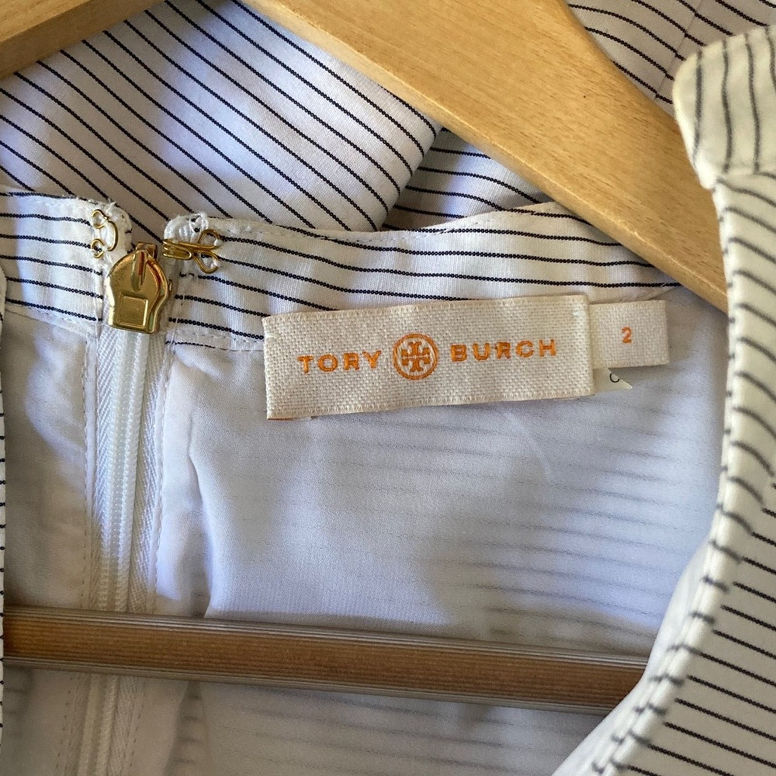 Tory Burch Tory Burch Womens Size 2 Striped White Fit Flare Dress Size XS / US 0-2 / IT 36-38 - 4 Thumbnail